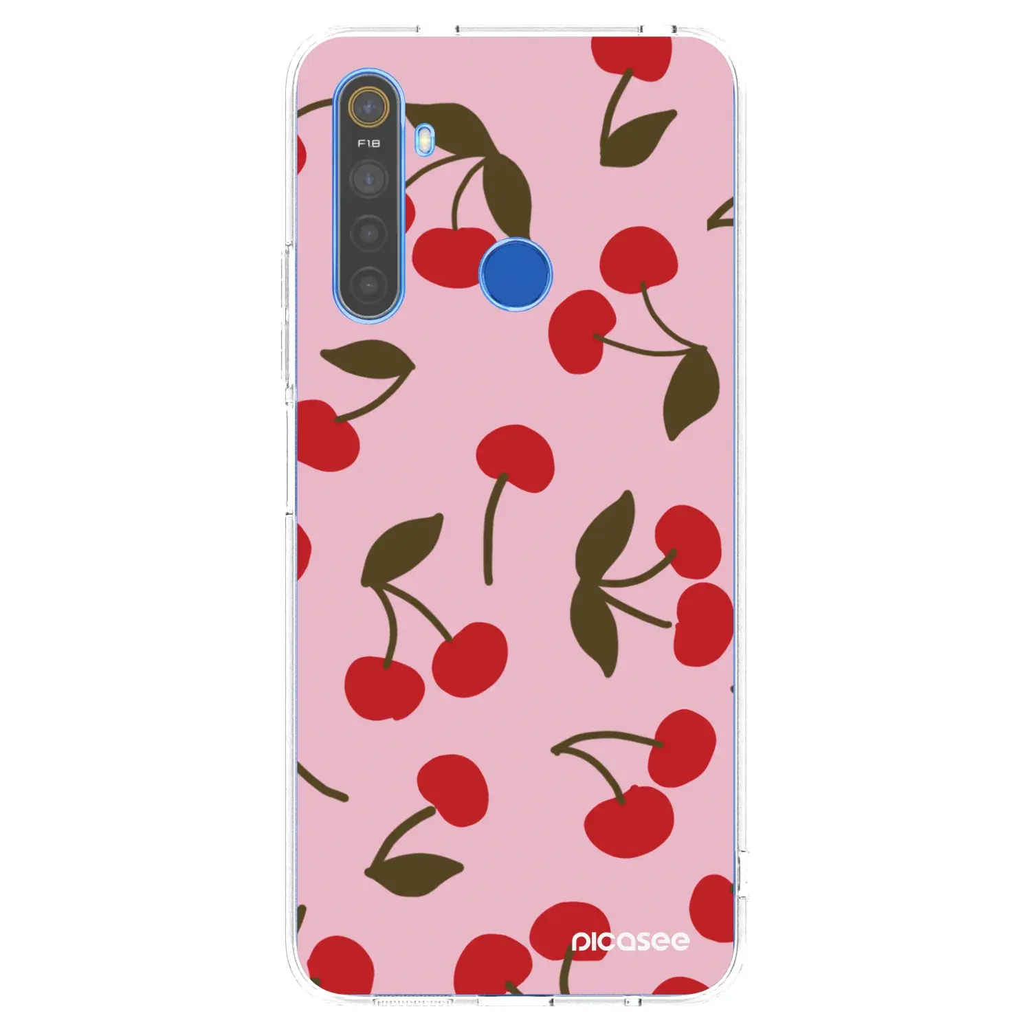 Silikonový průhledný obal pro Realme 5 - Cherry