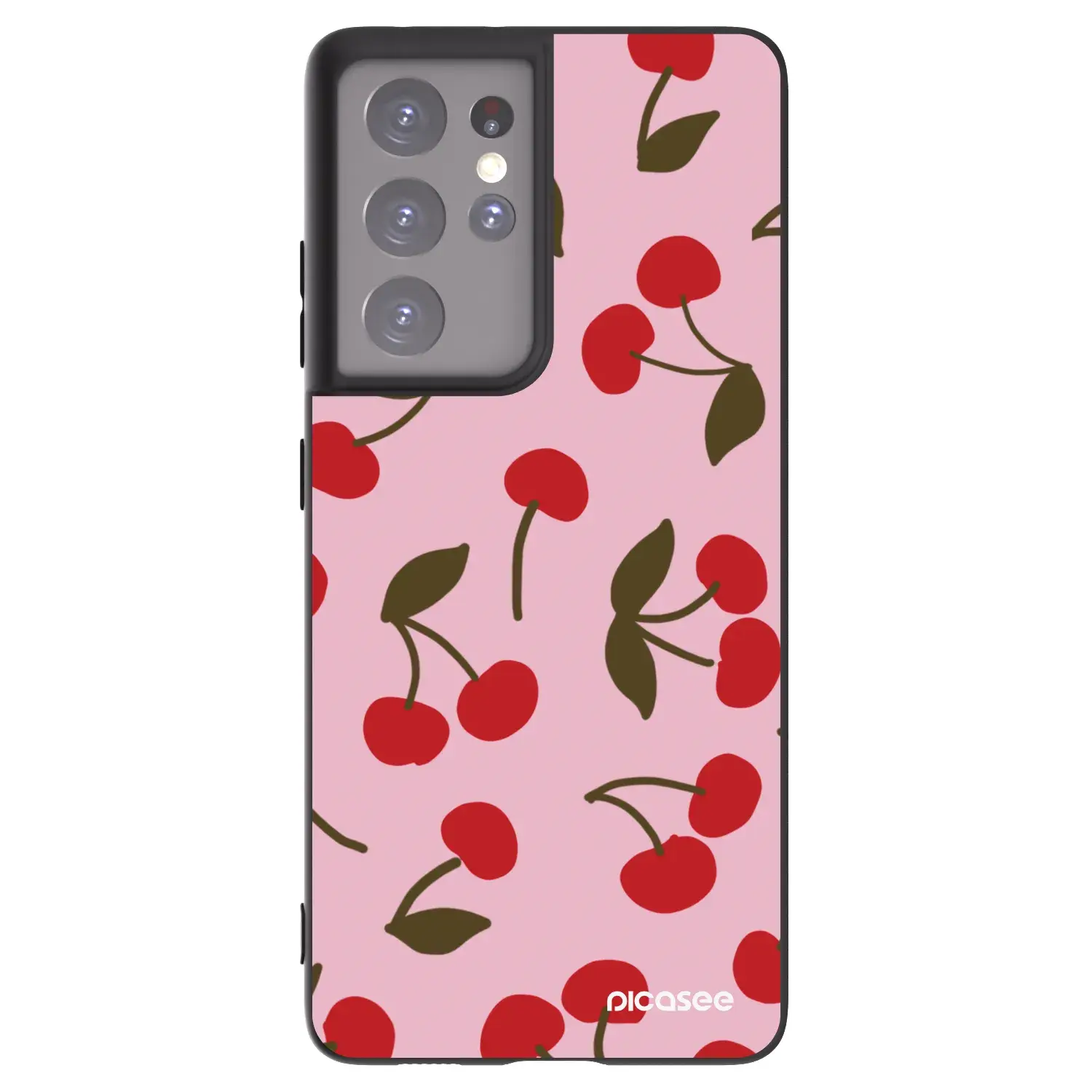 Silikonový černý obal pro Samsung Galaxy S21 Ultra 5G G998B - Cherry