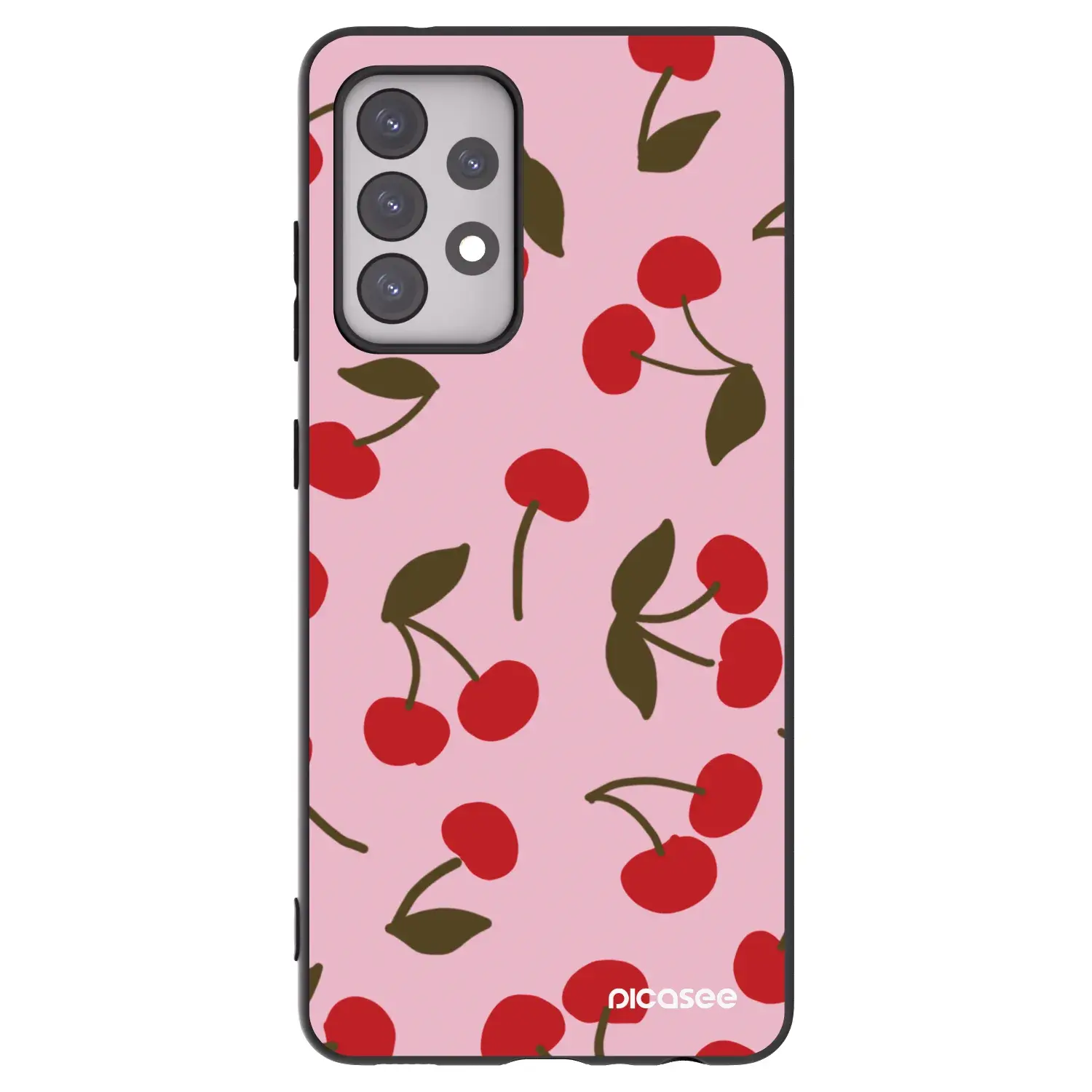 Silikonový černý obal pro Samsung Galaxy A52 5G A525F - Cherry