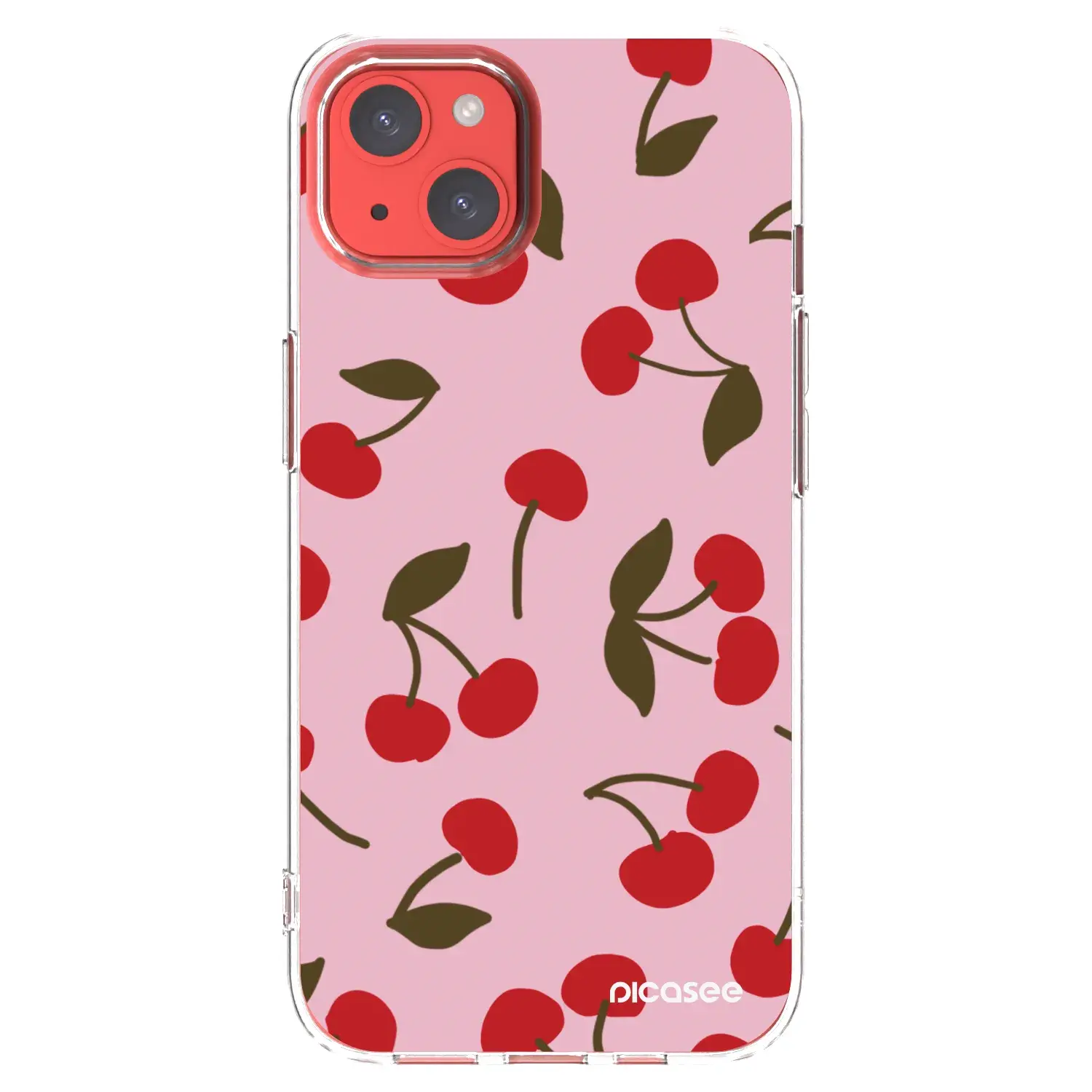 Silikonový průhledný obal pro Apple iPhone 13 - Cherry