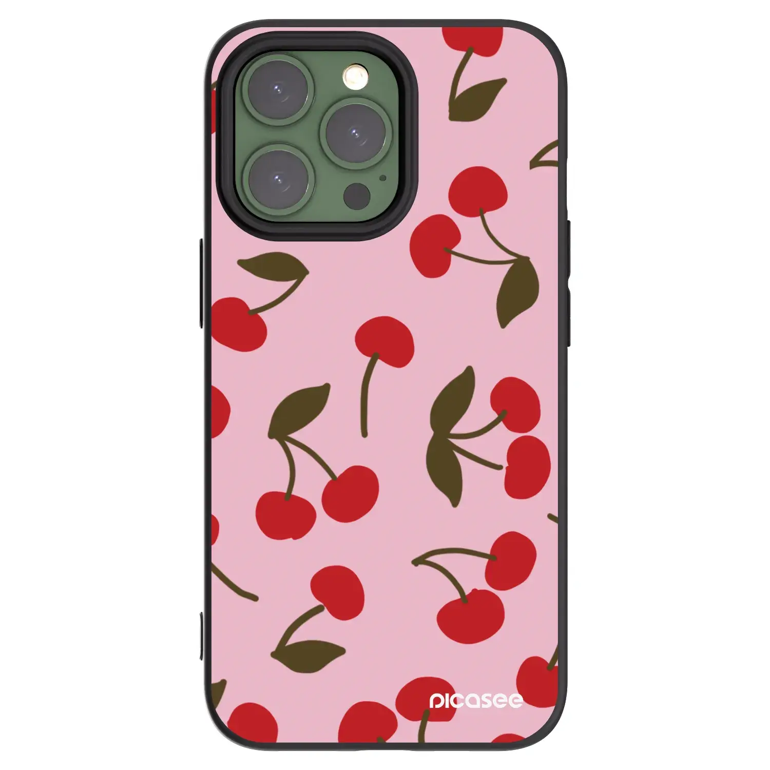 Silikonový černý obal pro Apple iPhone 13 Pro - Cherry