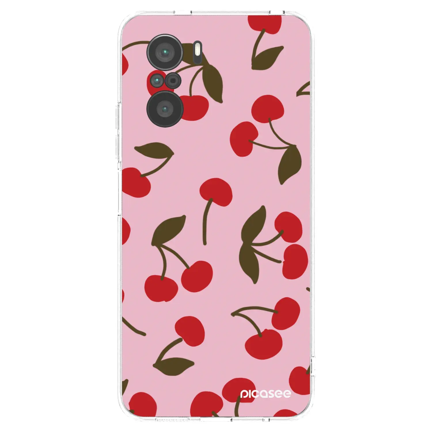 Silikonový průhledný obal pro Xiaomi Poco F3 - Cherry