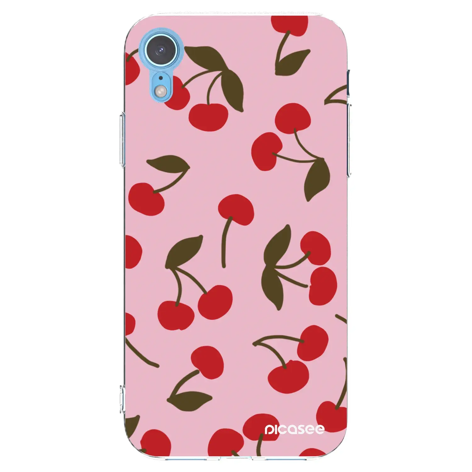Silikonový průhledný obal pro Apple iPhone XR - Cherry