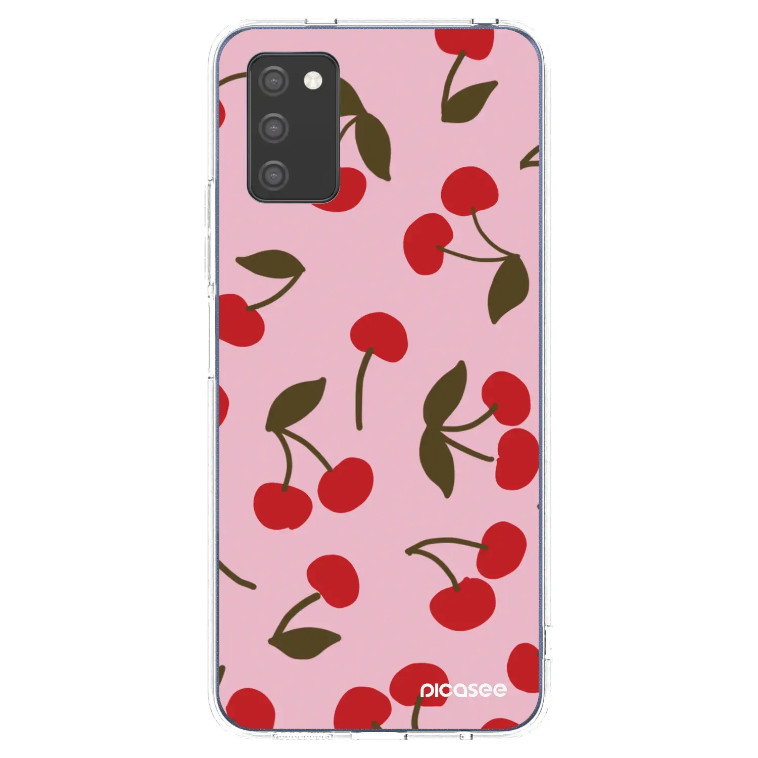 Silikonový průhledný obal pro Samsung Galaxy A03s A037G - Cherry
