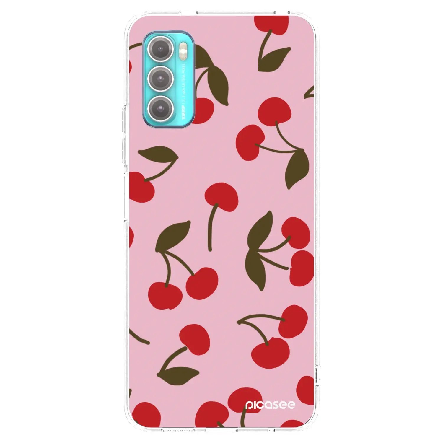 Silikonový průhledný obal pro Motorola Moto G60 - Cherry