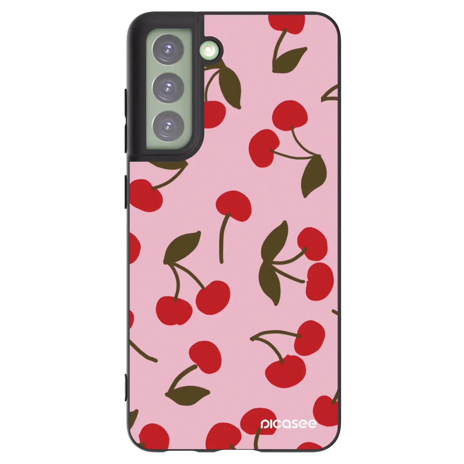 Silikonový černý obal pro Samsung Galaxy S21 FE 5G - Cherry