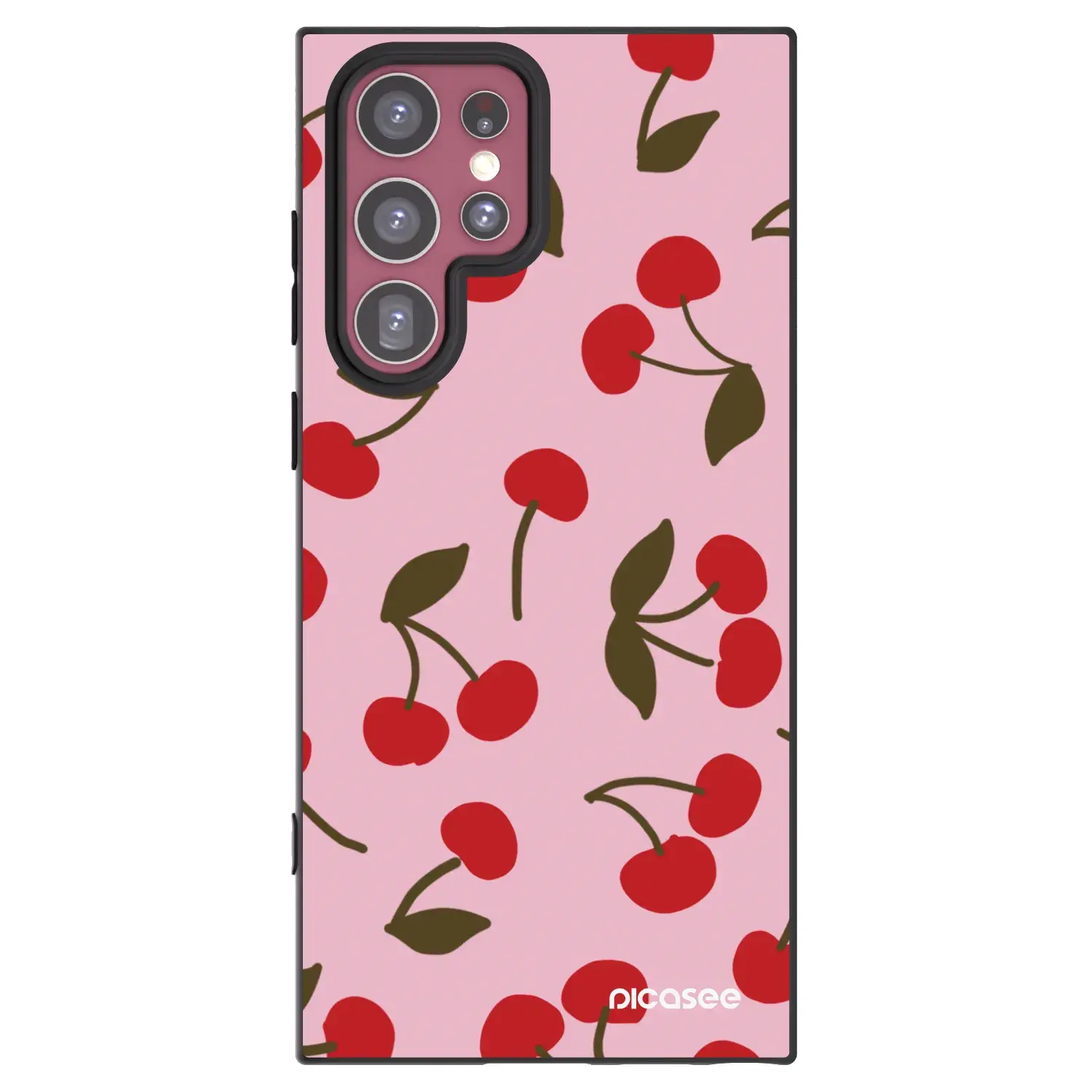 Silikonový černý obal pro Samsung Galaxy S22 Ultra 5G - Cherry