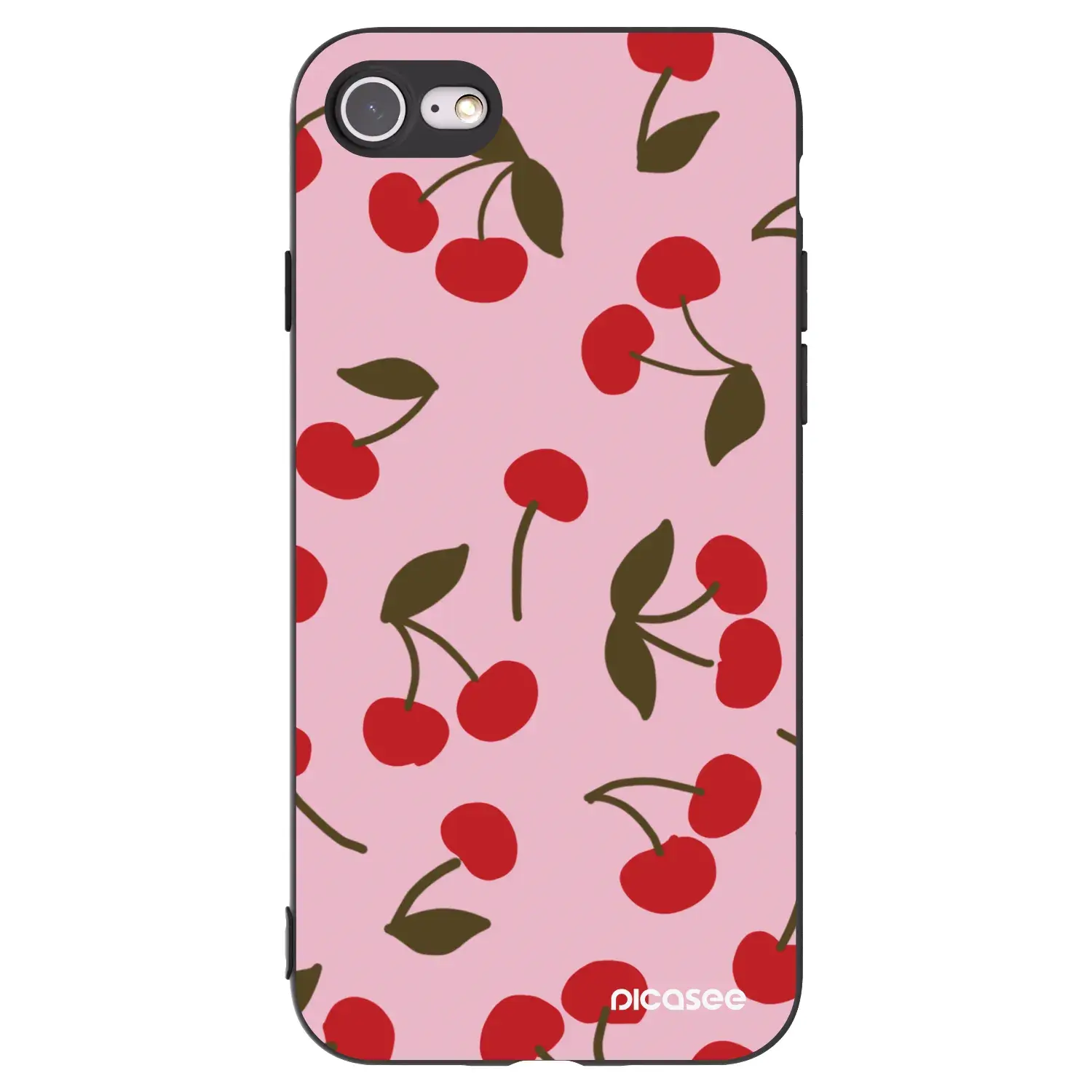 Silikonový černý obal pro Apple iPhone SE 2022 - Cherry