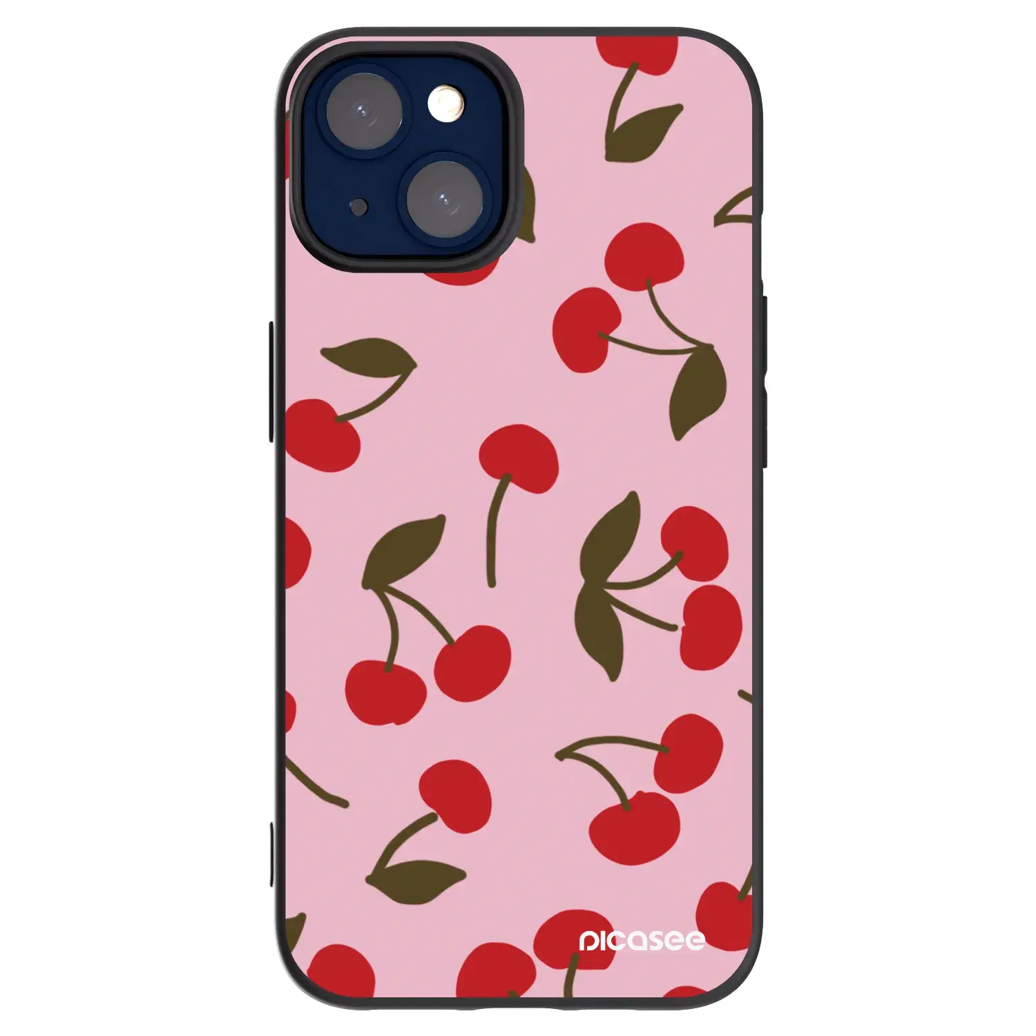 Silikonový černý obal pro Apple iPhone 14 - Cherry