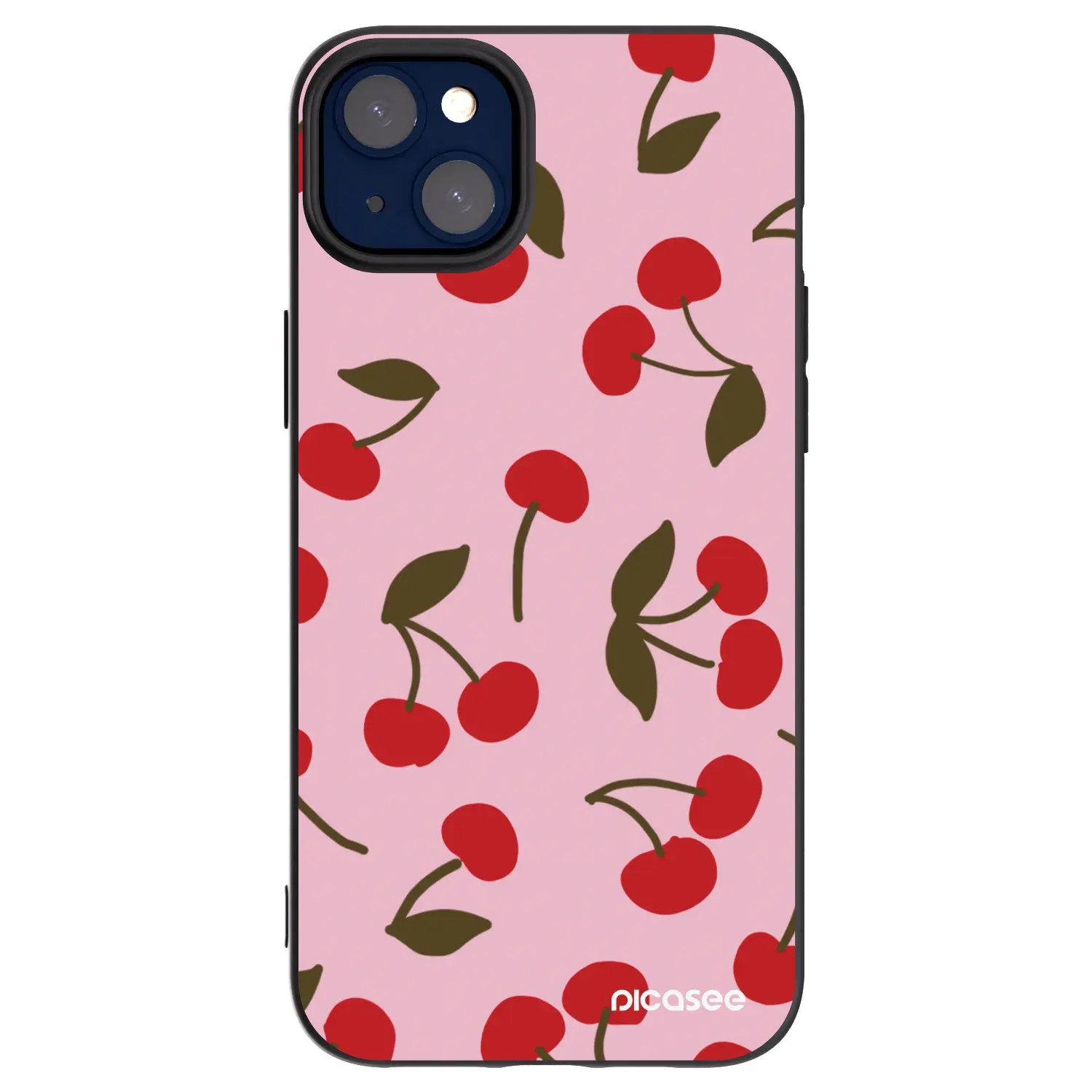 Silikonový černý obal pro Apple iPhone 14 Plus - Cherry