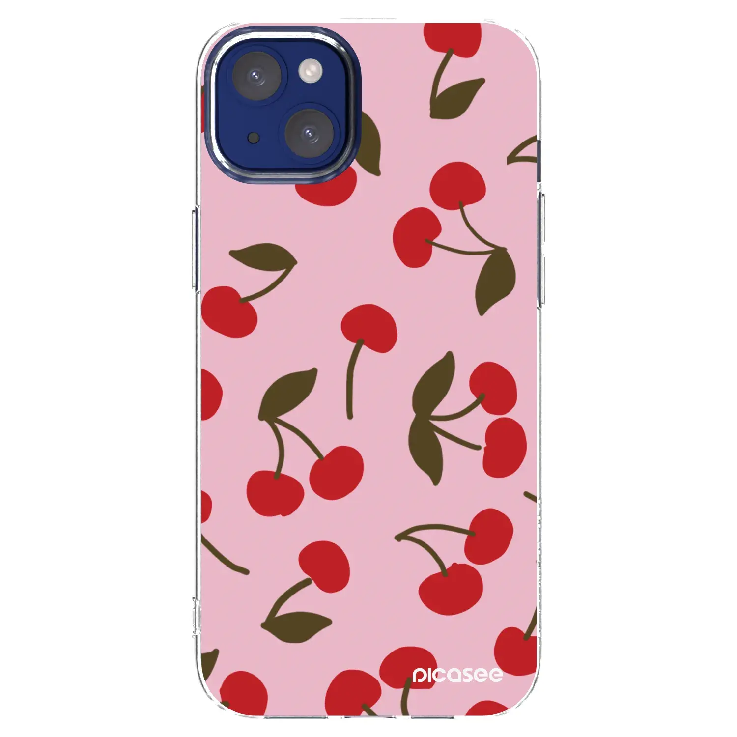 Silikonový průhledný obal pro Apple iPhone 14 Plus - Cherry