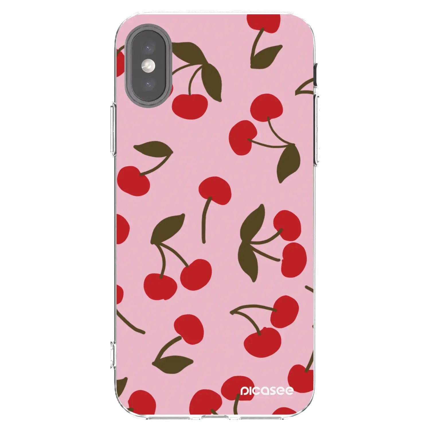 Silikonový průhledný obal pro Apple iPhone X/XS - Cherry