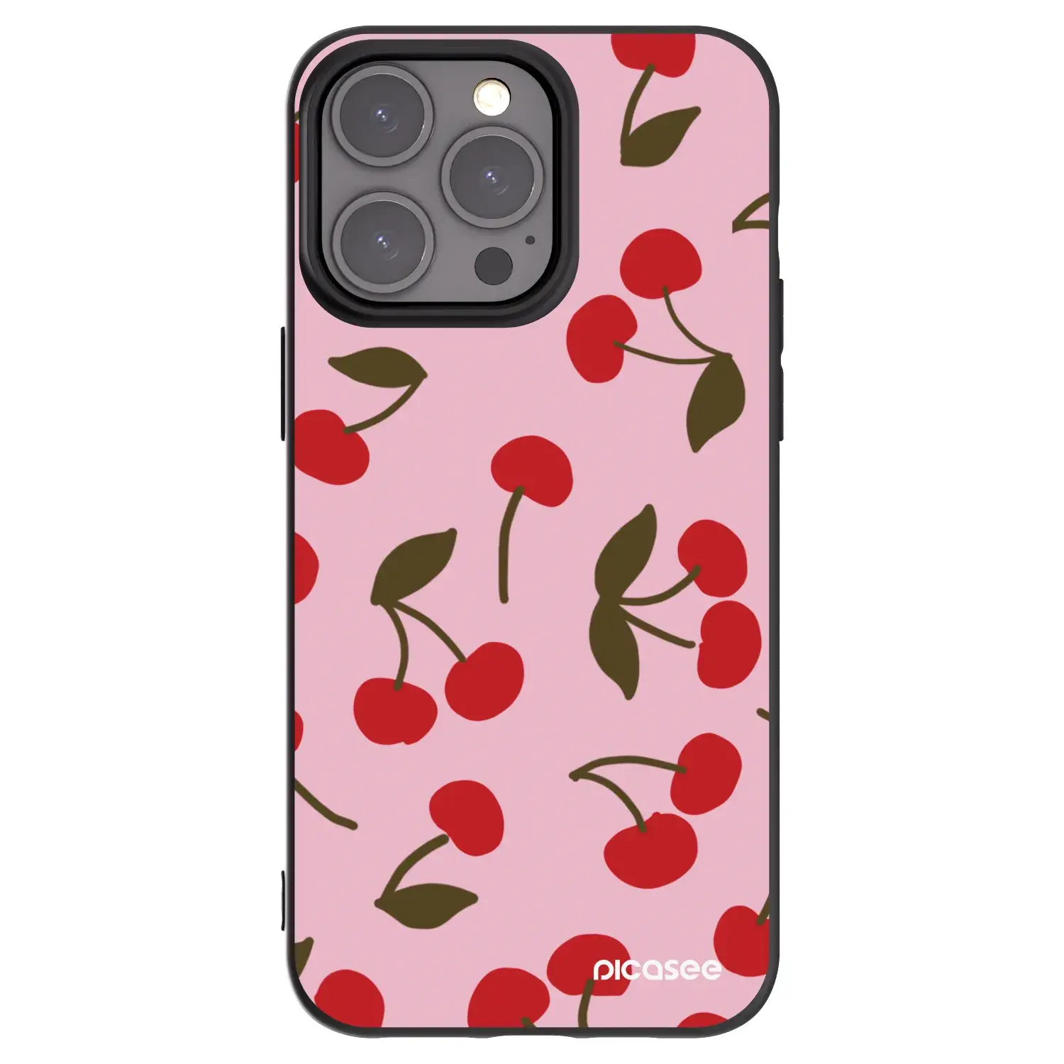 Silikonový černý obal pro Apple iPhone 15 Pro Max - Cherry