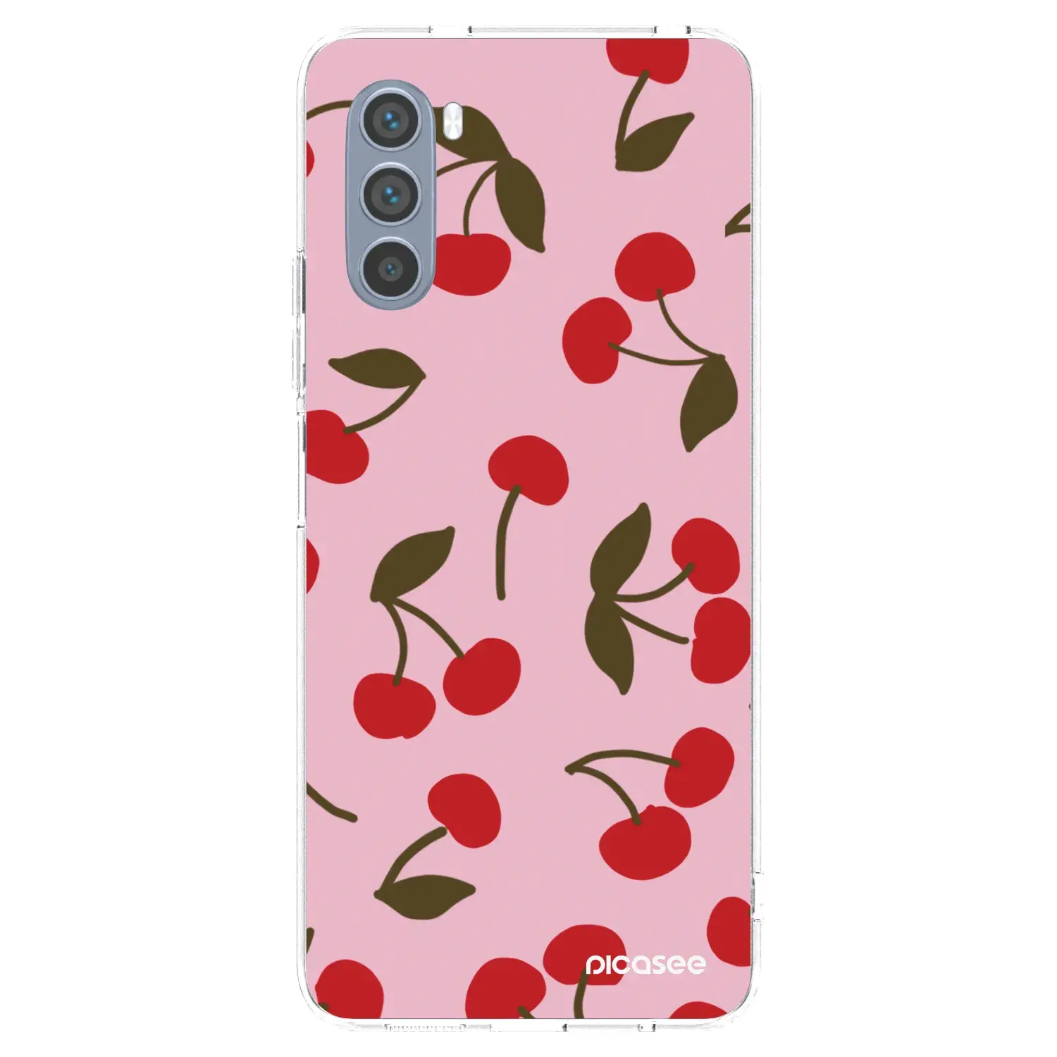 Silikonový průhledný obal pro Motorola Moto G62 - Cherry