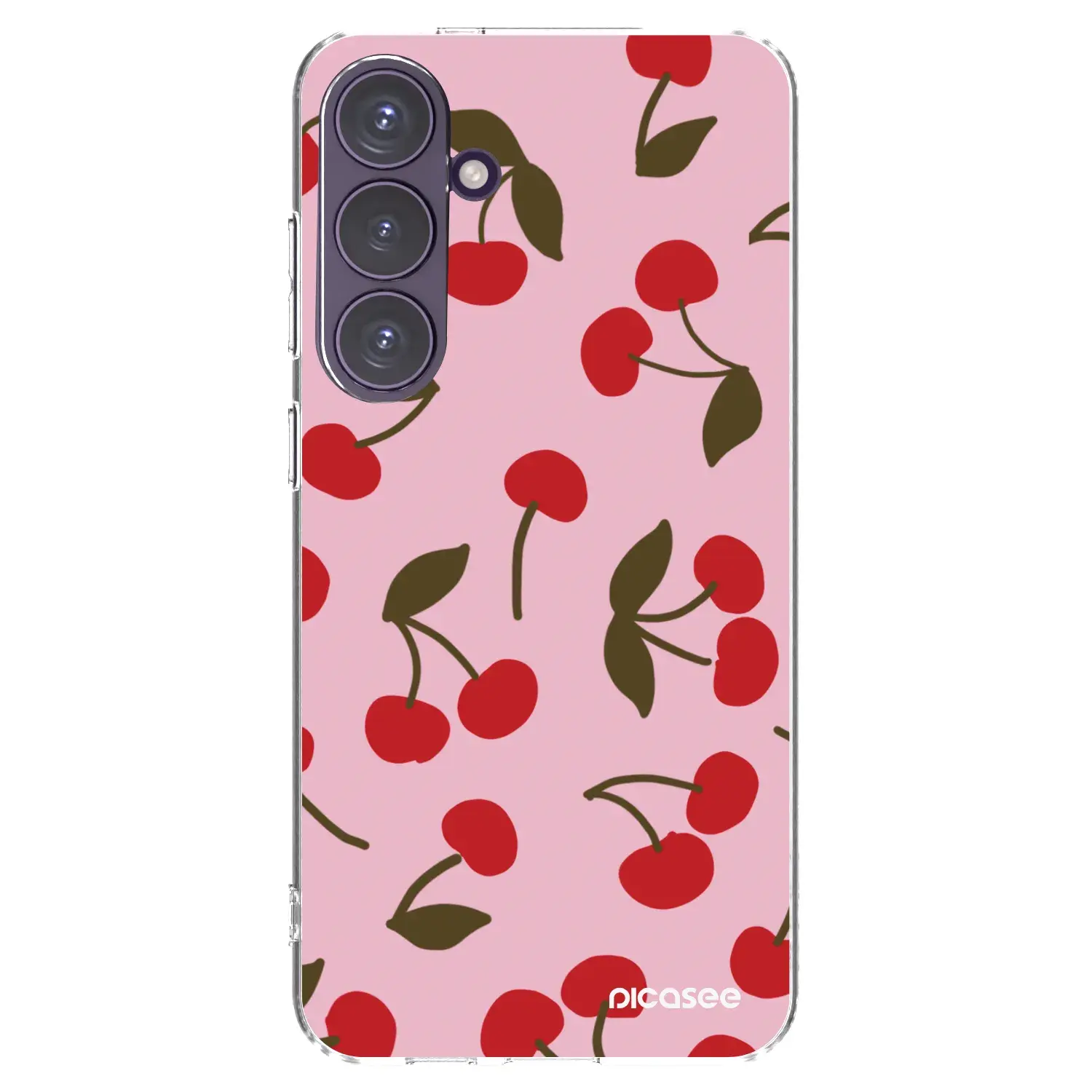 Silikonový průhledný obal pro Samsung Galaxy S24+ S926B 5G - Cherry