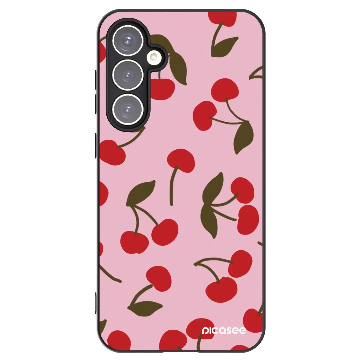 Silikonový černý obal pro Samsung Galaxy S23 FE S711B - Cherry