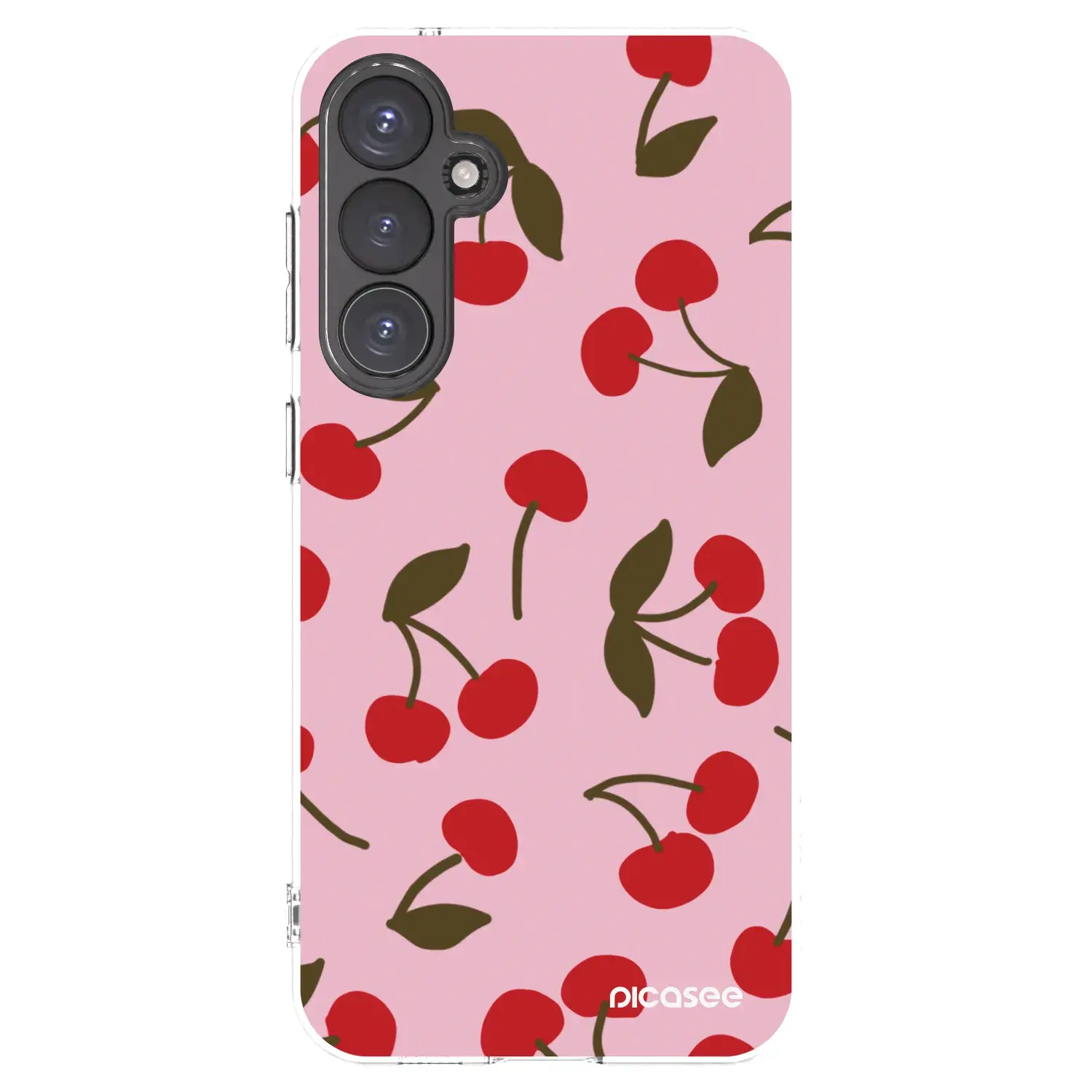 Silikonový průhledný obal pro Samsung Galaxy S23 FE S711B - Cherry