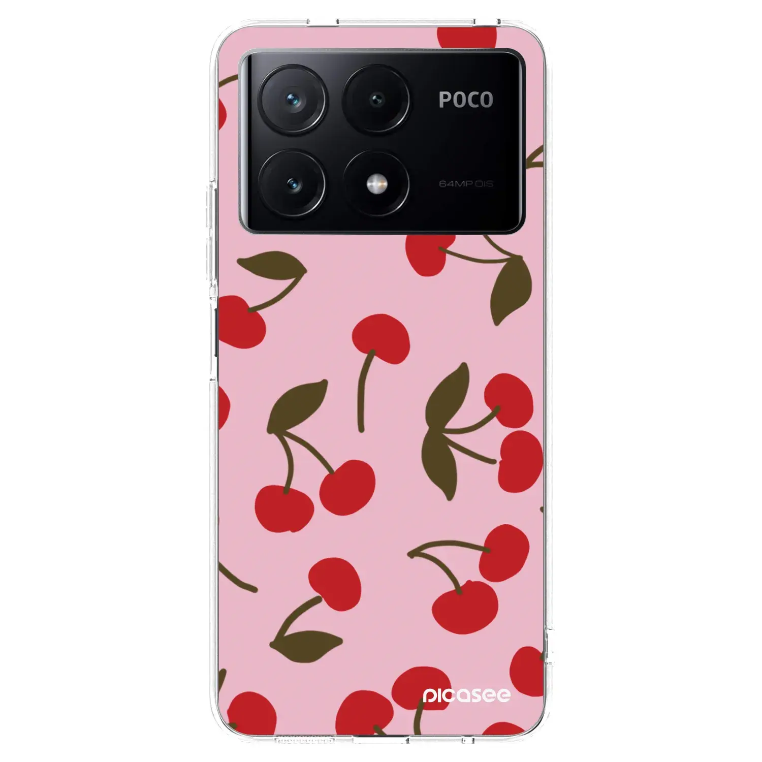 Silikonový průhledný obal pro Xiaomi Poco X6 Pro - Cherry