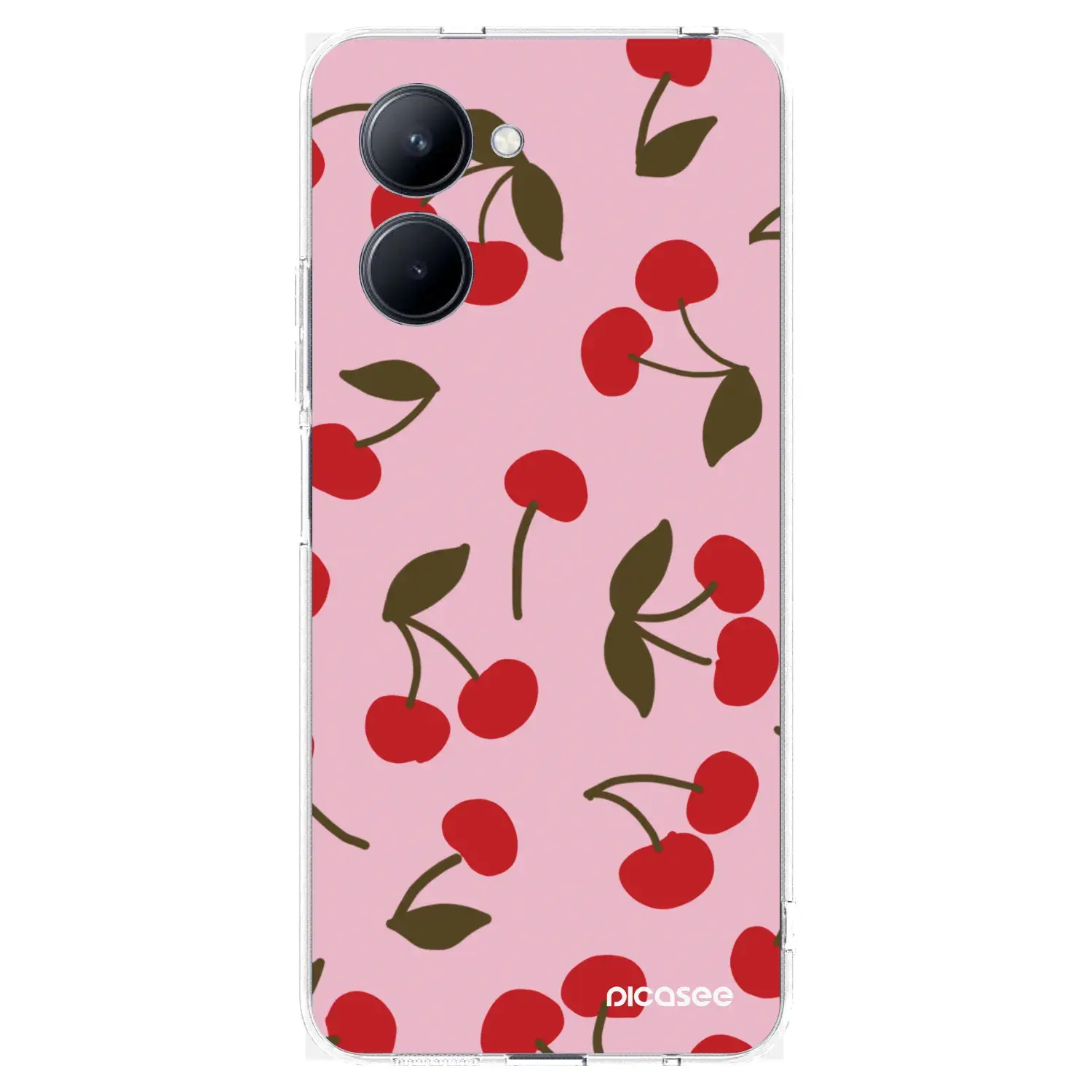 Silikonový průhledný obal pro Realme C33 (2023) - Cherry