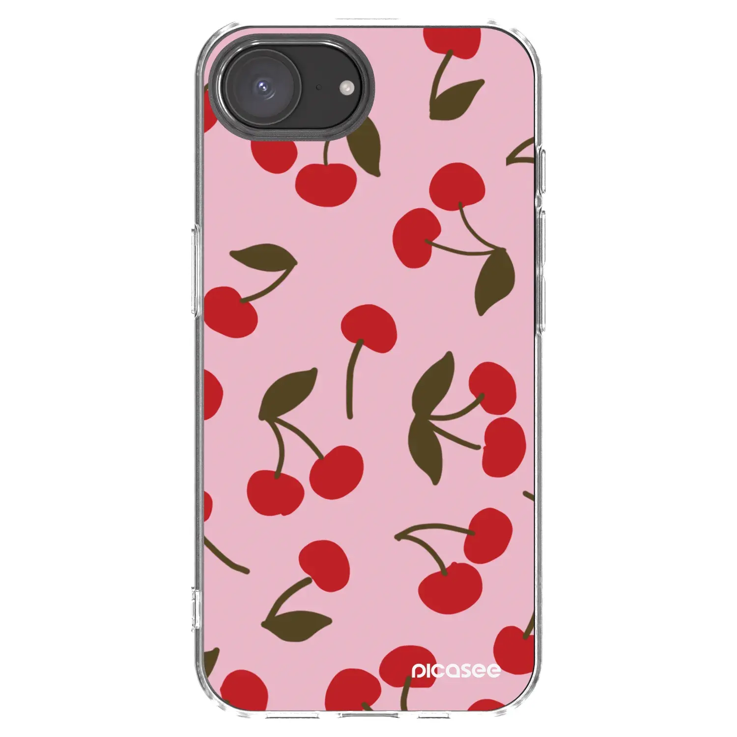 Silikonový průhledný obal pro Apple iPhone 16e - Cherry