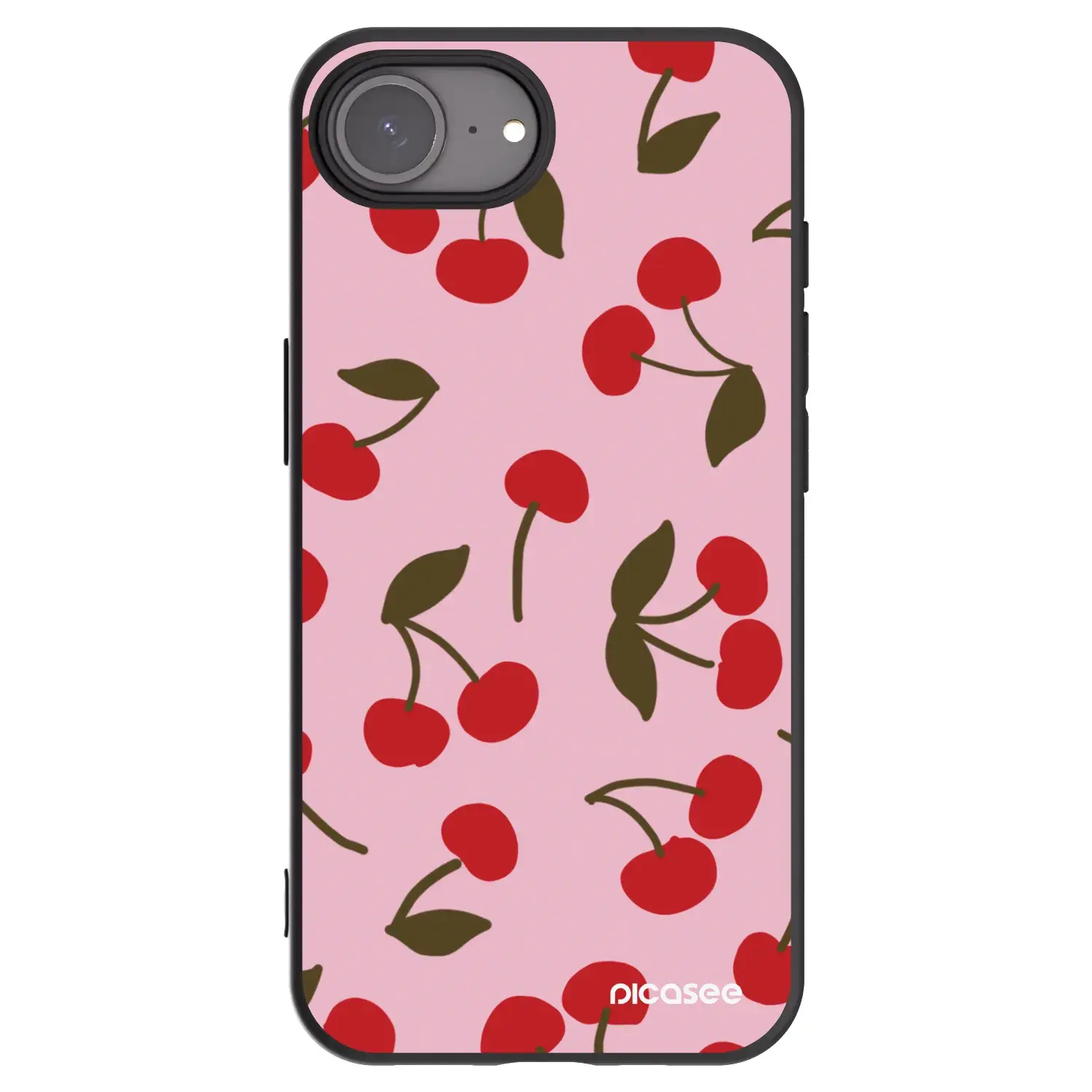 Silikonový černý obal pro Apple iPhone 16e - Cherry