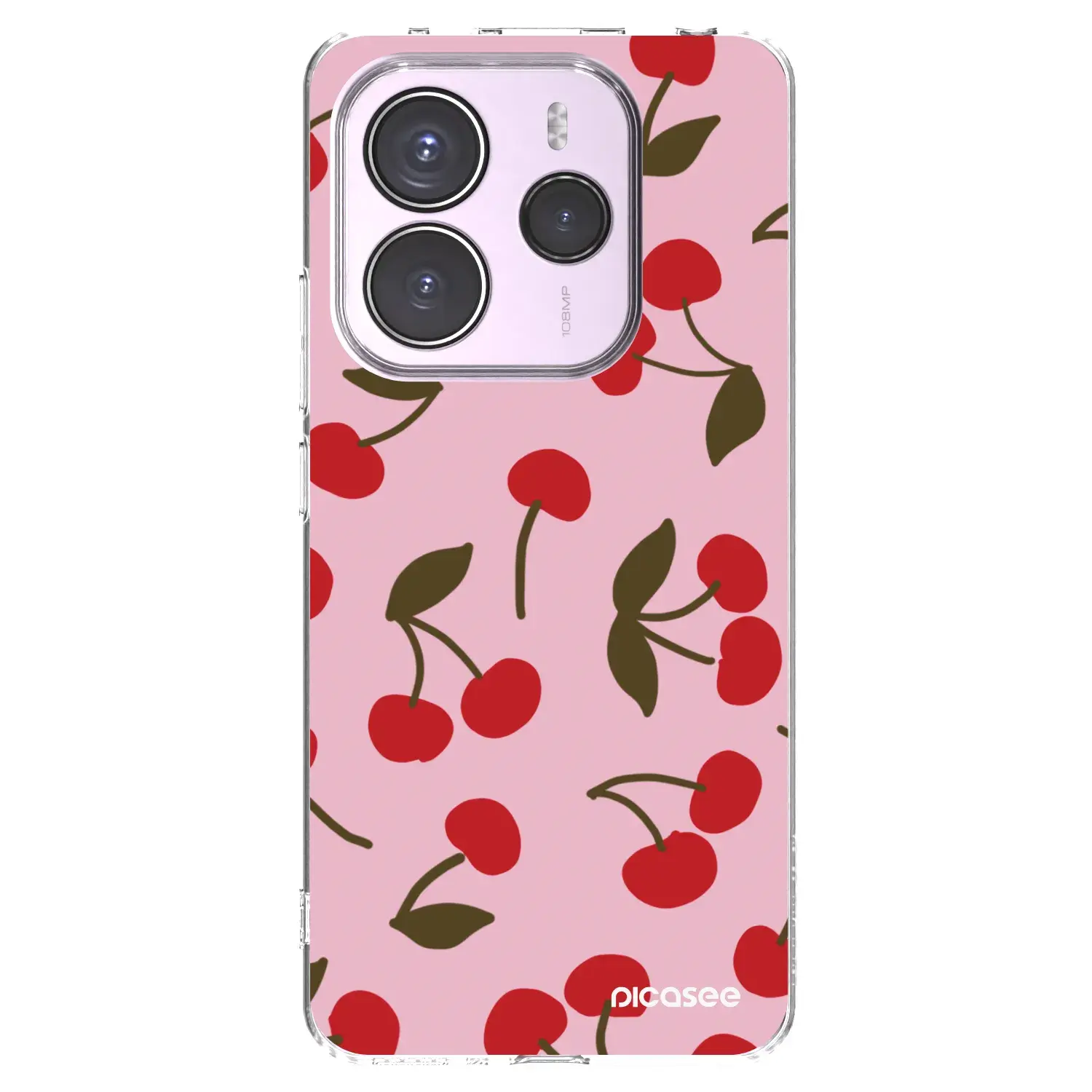Silikonový průhledný obal pro Xiaomi Redmi Note 14 5G - Cherry