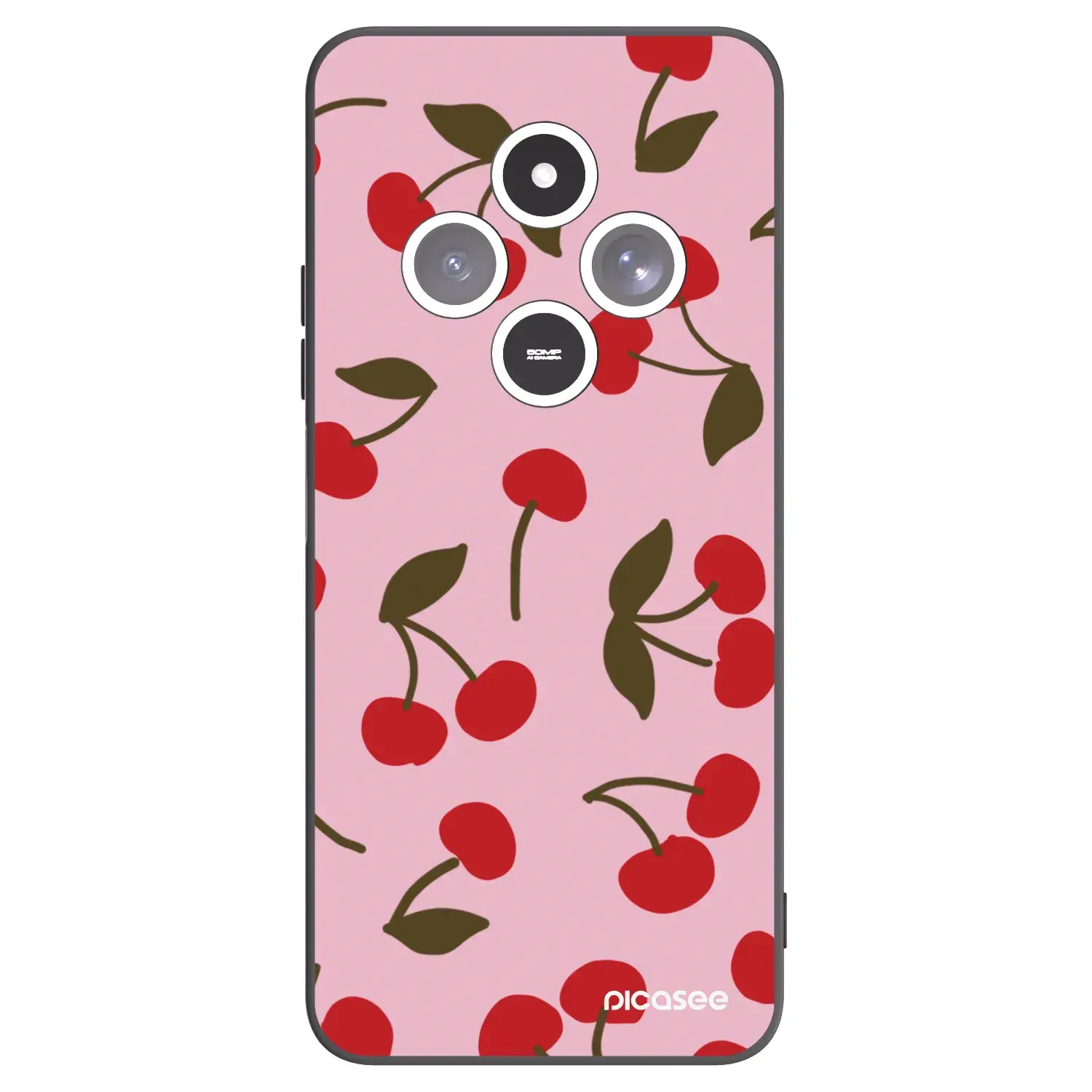 Silikonový černý obal pro Xiaomi Redmi 14C - Cherry