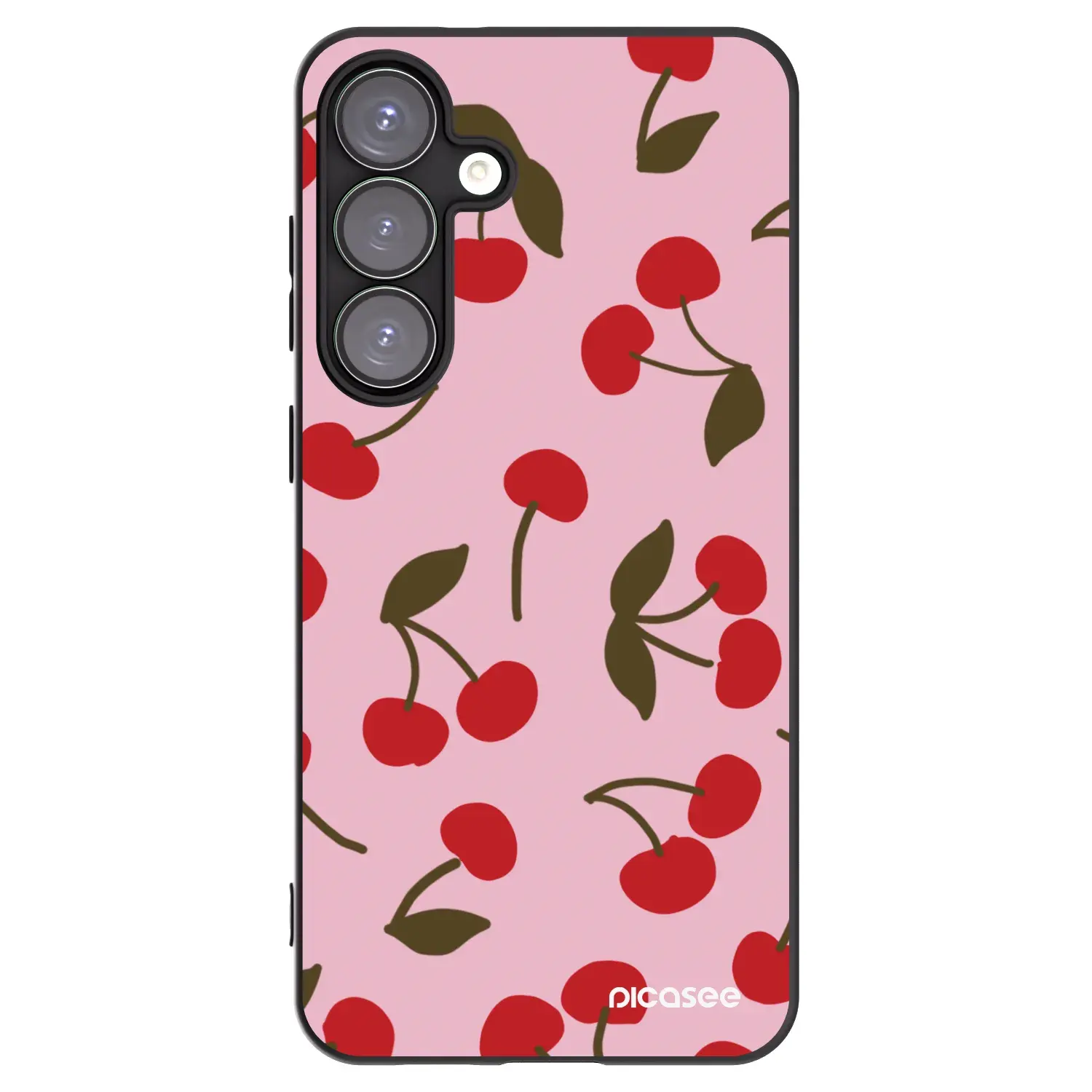 Silikonový černý obal pro Samsung Galaxy S25+ 5G - Cherry