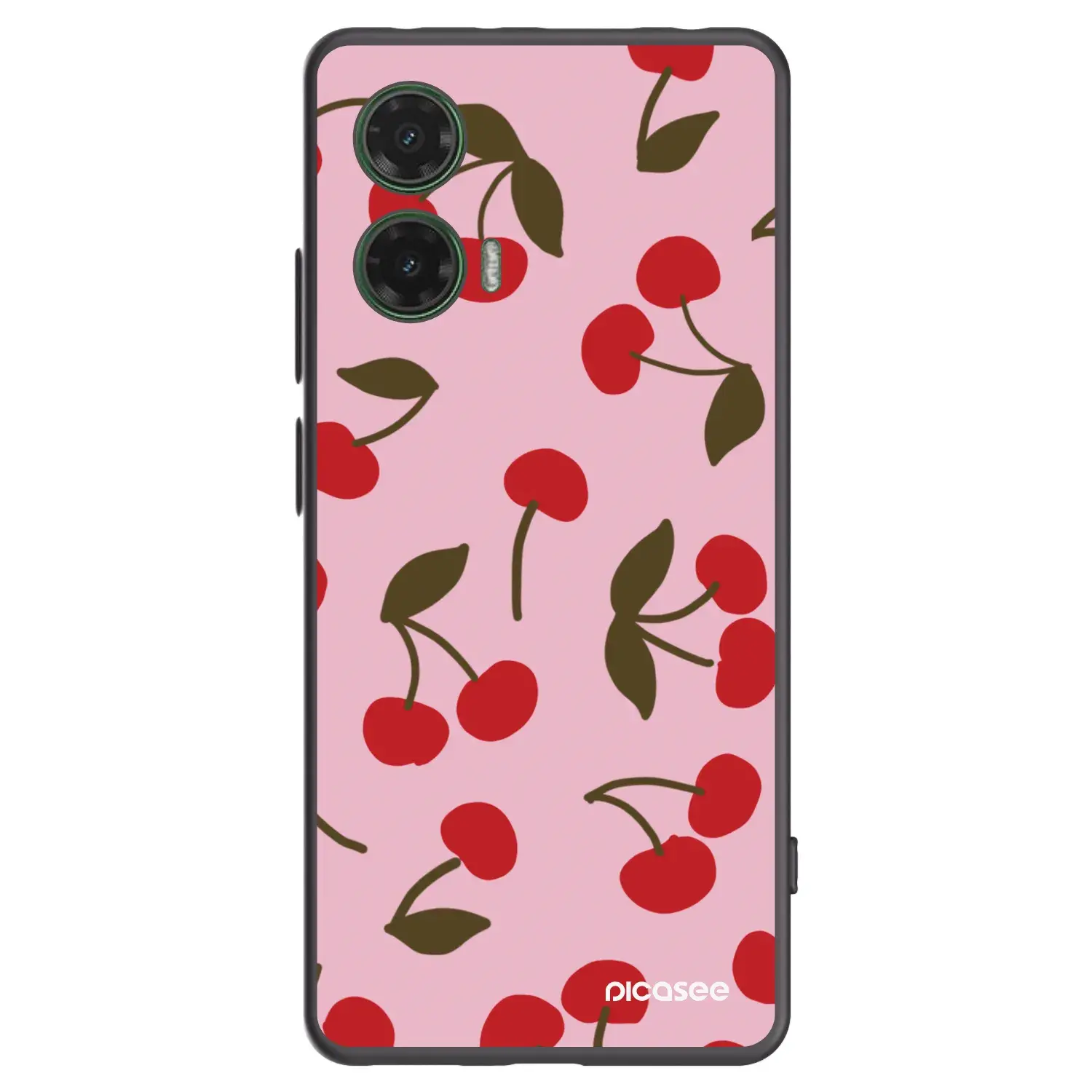 Silikonový černý obal pro Motorola Moto G35 5G - Cherry