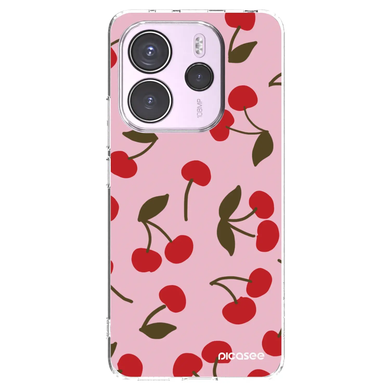 Silikonový průhledný obal pro Xiaomi Redmi Note 14 4G - Cherry