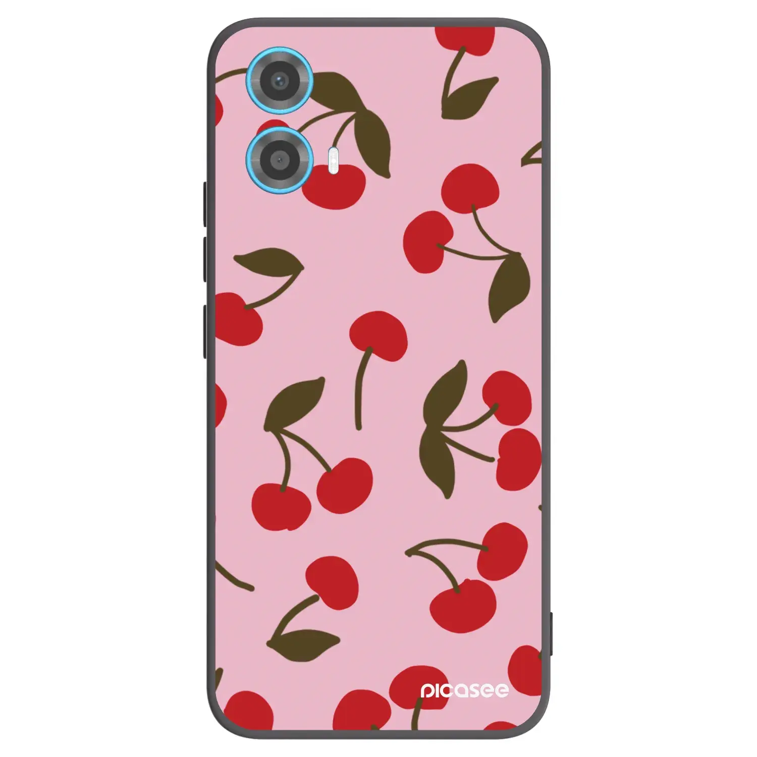 Silikonový černý obal pro Motorola Moto G34 5G - Cherry
