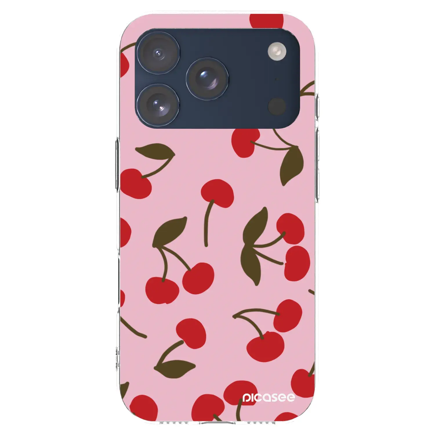Silikonový průhledný obal pro Apple iPhone 17 Pro - Cherry
