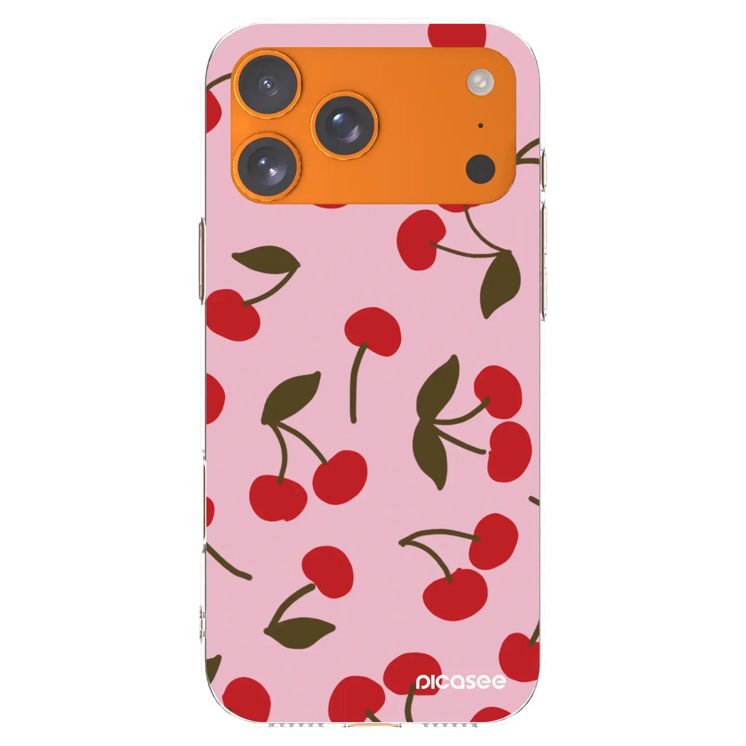 Silikonový průhledný obal pro Apple iPhone 17 Pro Max - Cherry