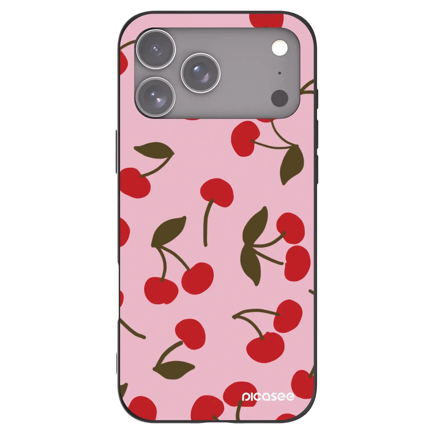 Silikonový černý obal pro Apple iPhone 17 Pro Max - Cherry