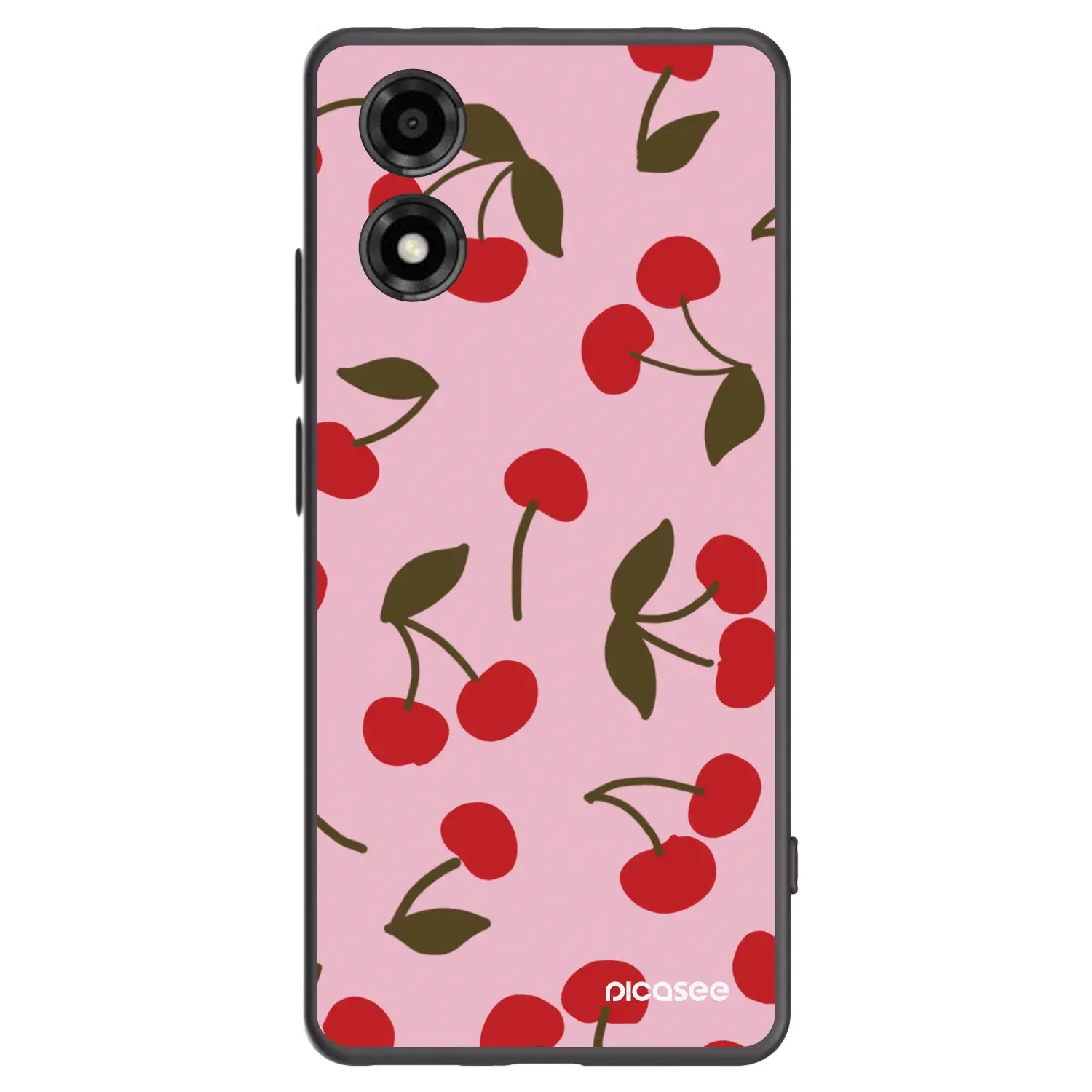 Silikonový černý obal pro Motorola Moto E14 - Cherry