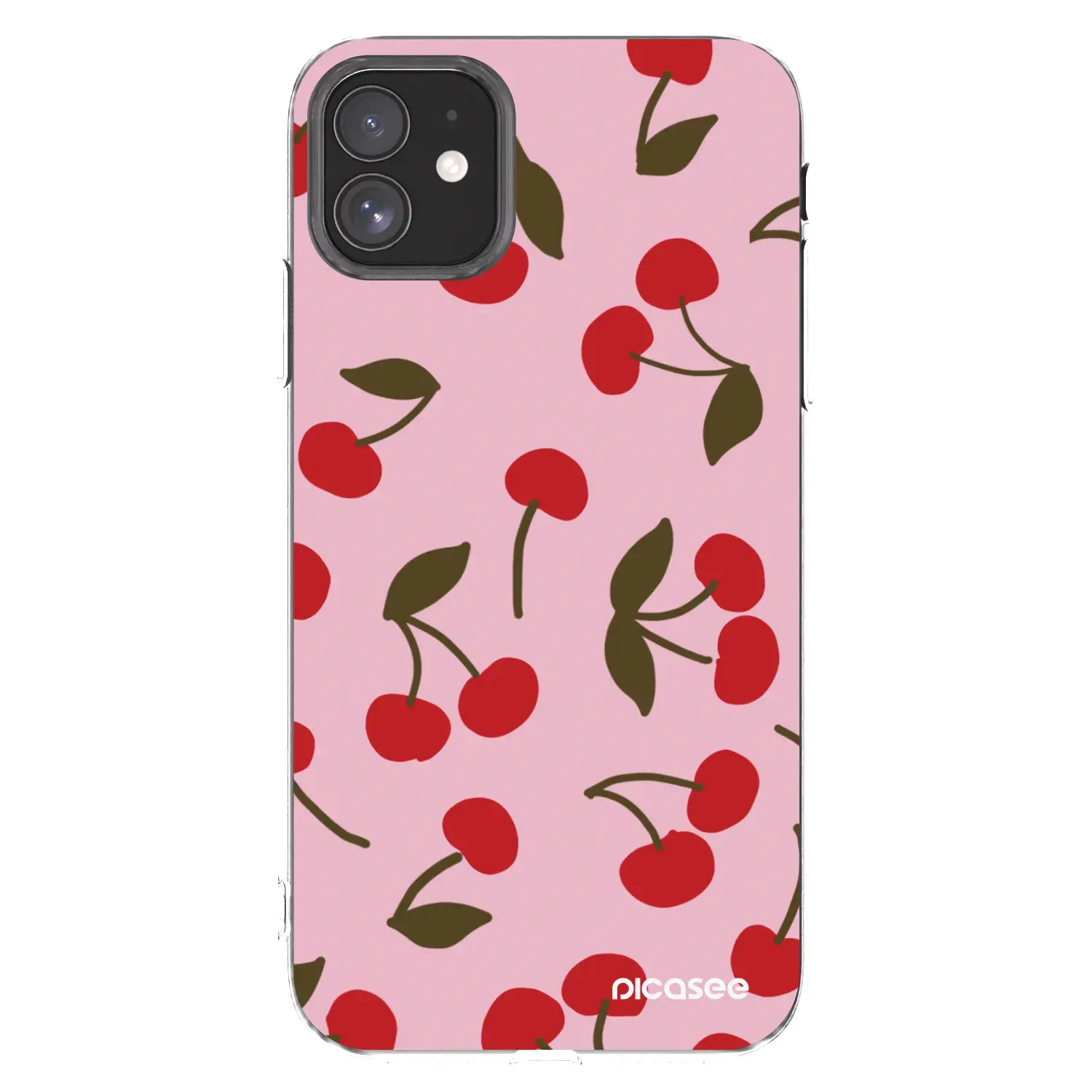 Silikonový průhledný obal pro Apple iPhone 11 - Cherry