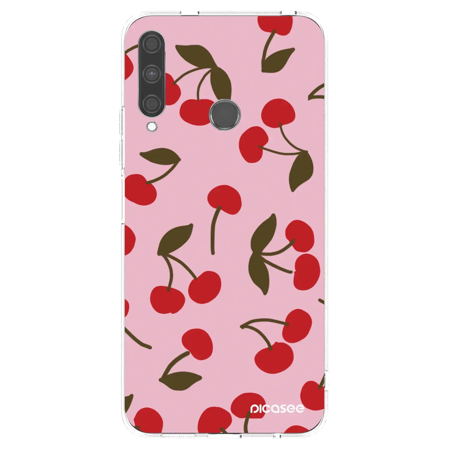 Silikonový průhledný obal pro Huawei P40 Lite E - Cherry