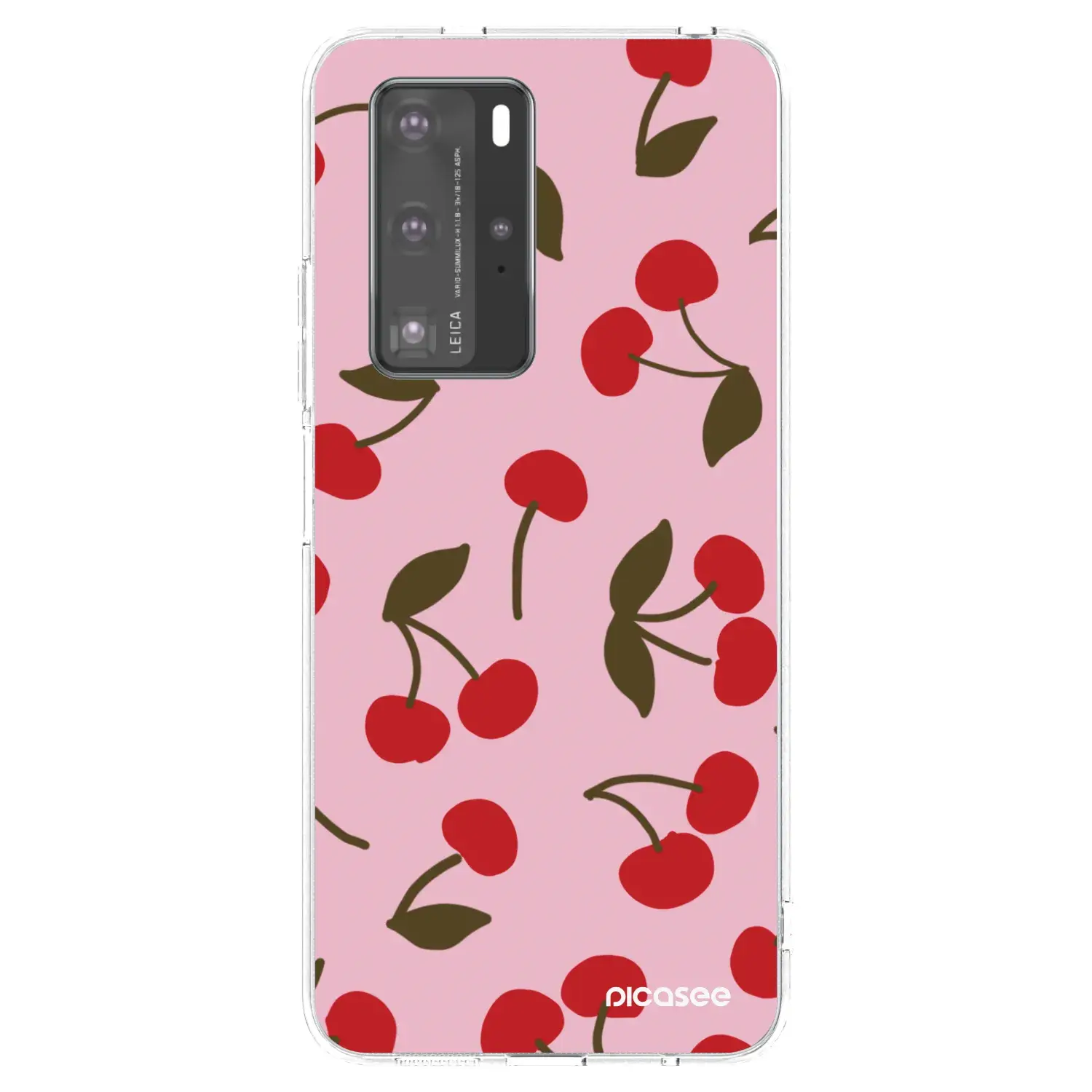 Silikonový průhledný obal pro Huawei P40 Pro - Cherry