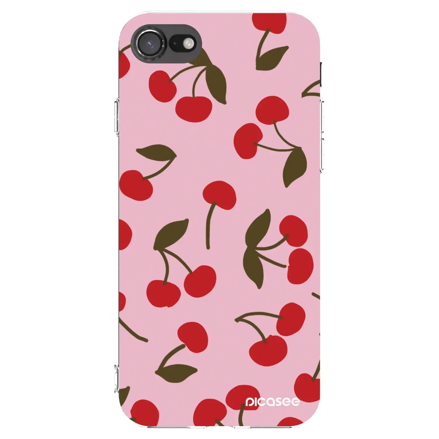 Silikonový průhledný obal pro Apple iPhone SE 2020 - Cherry