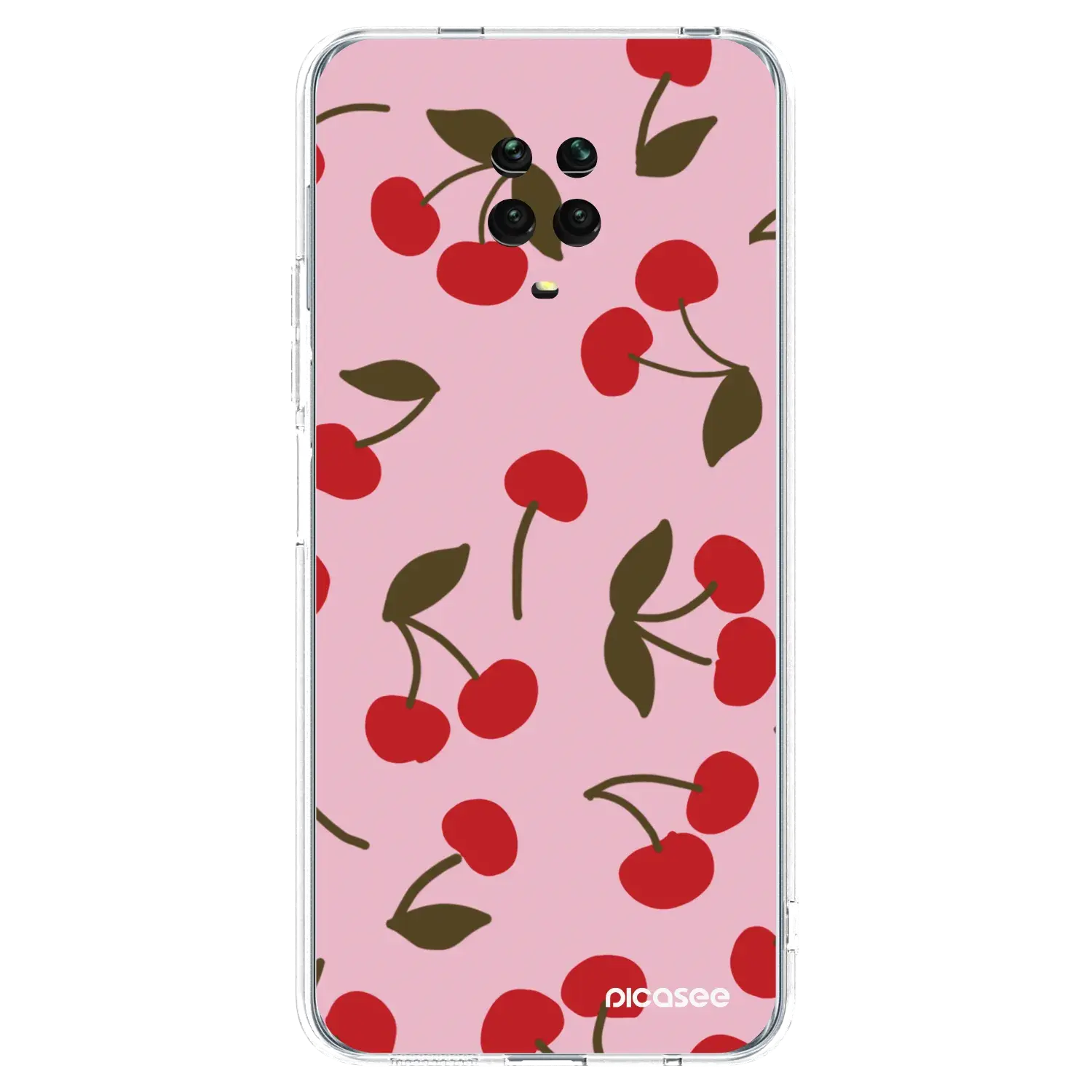 Silikonový průhledný obal pro Xiaomi Redmi Note 9 Pro - Cherry