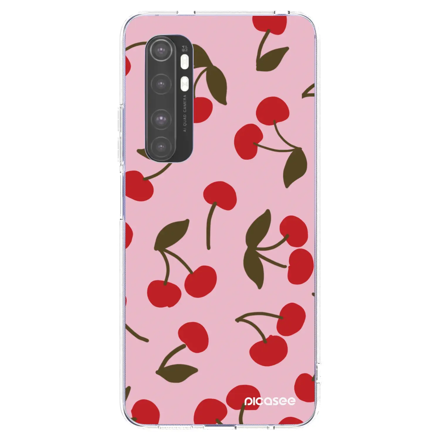 Silikonový průhledný obal pro Xiaomi Mi Note 10 Lite - Cherry