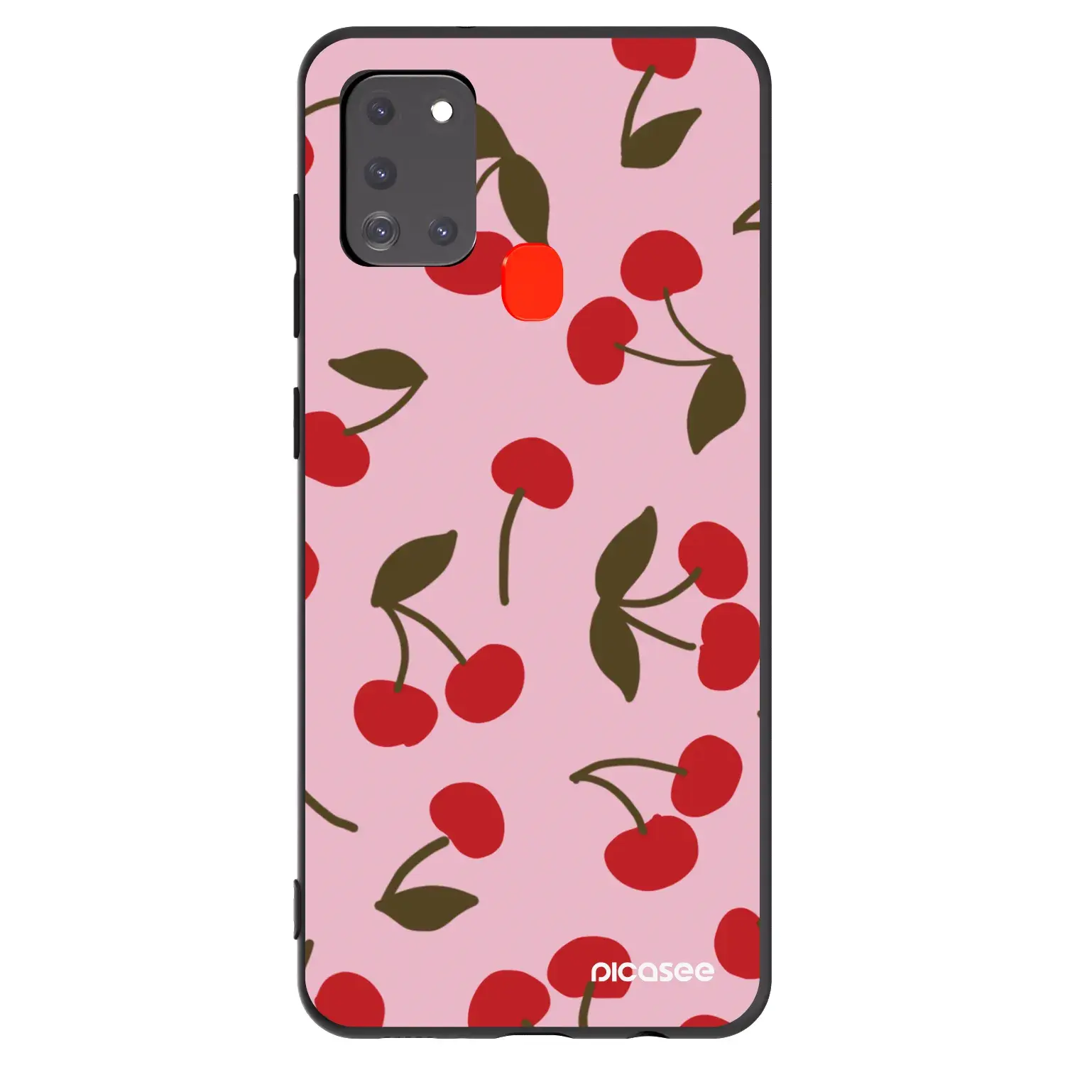 Silikonový černý obal pro Samsung Galaxy A21s - Cherry