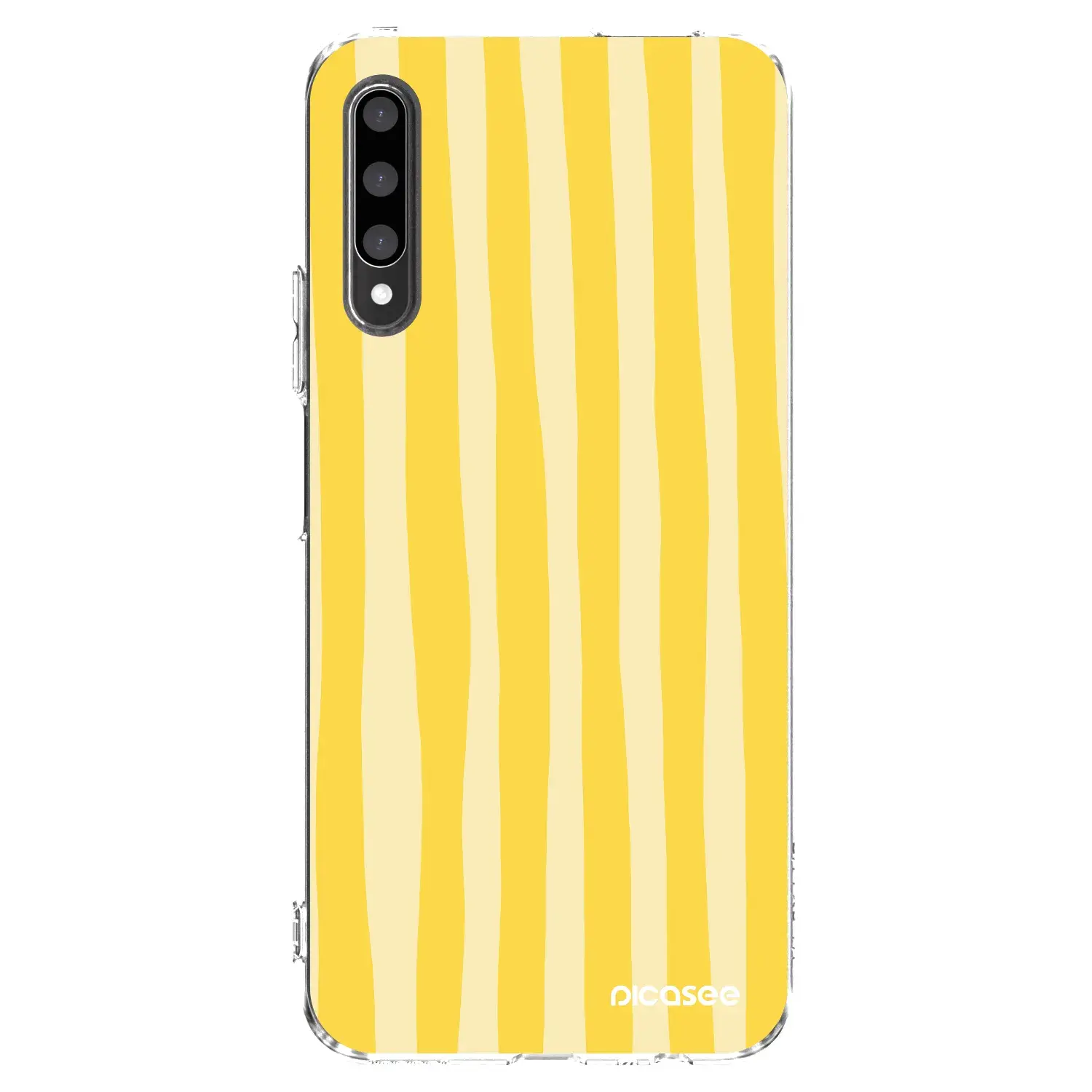 Silikonový průhledný obal pro Honor 9X Pro - Lines lemon