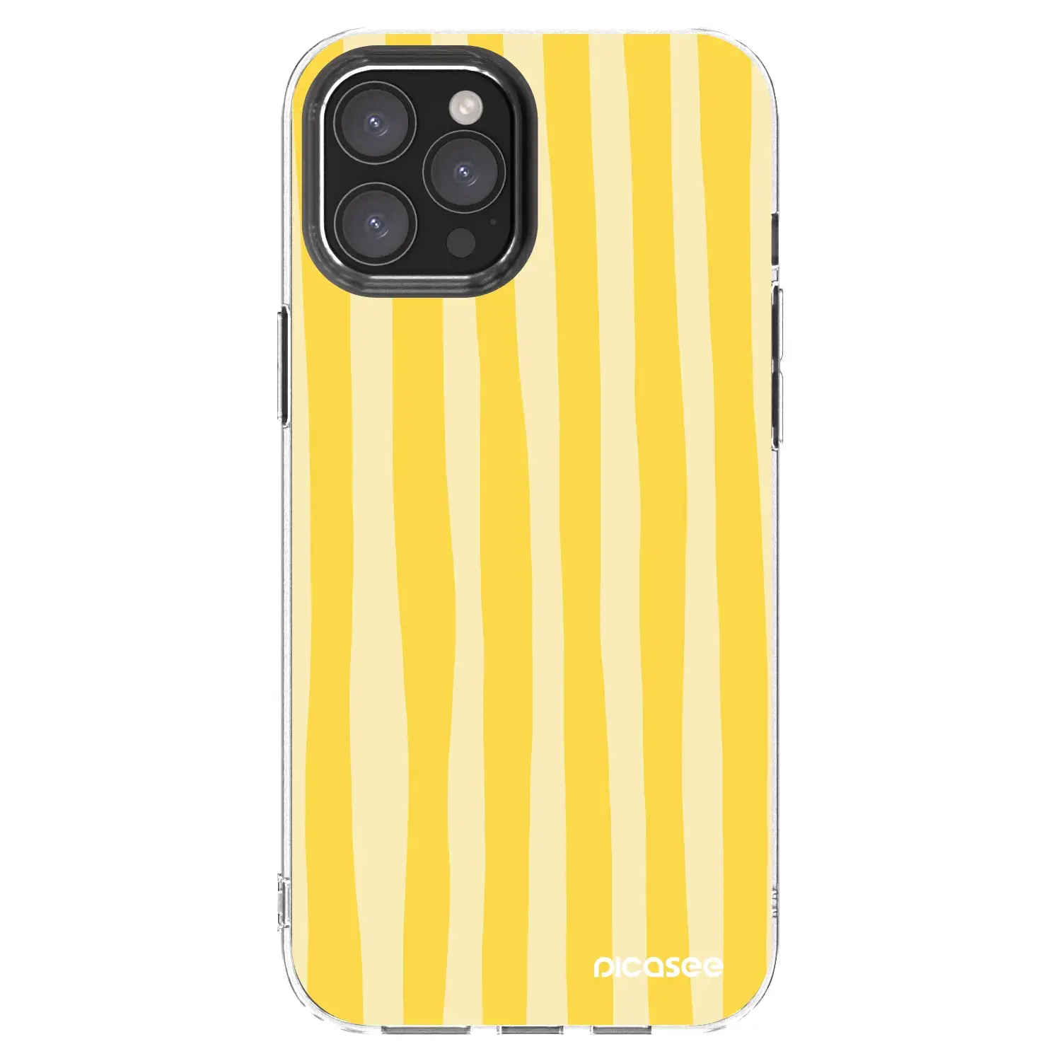 Silikonový průhledný obal pro Apple iPhone 12 Pro Max - Lines lemon