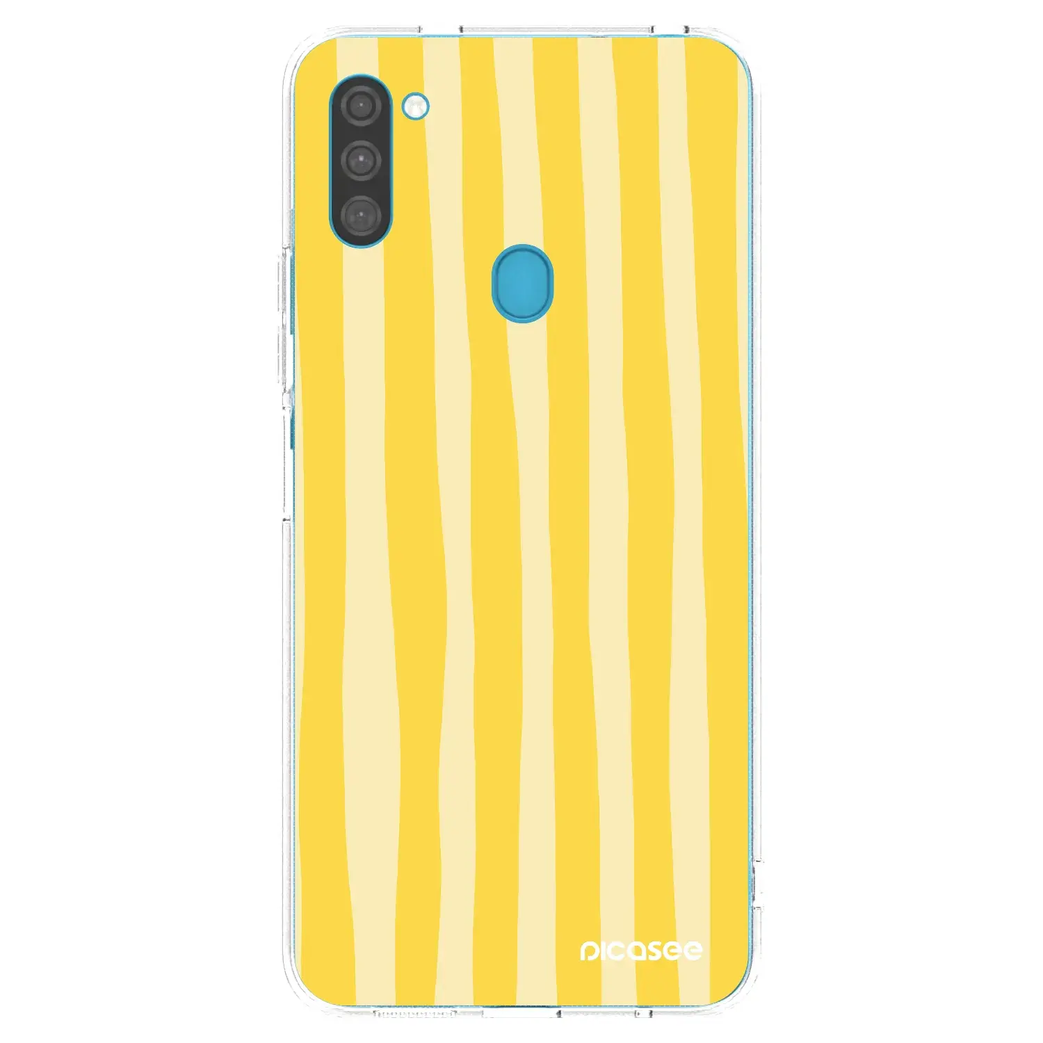 Silikonový průhledný obal pro Samsung Galaxy M11 - Lines lemon