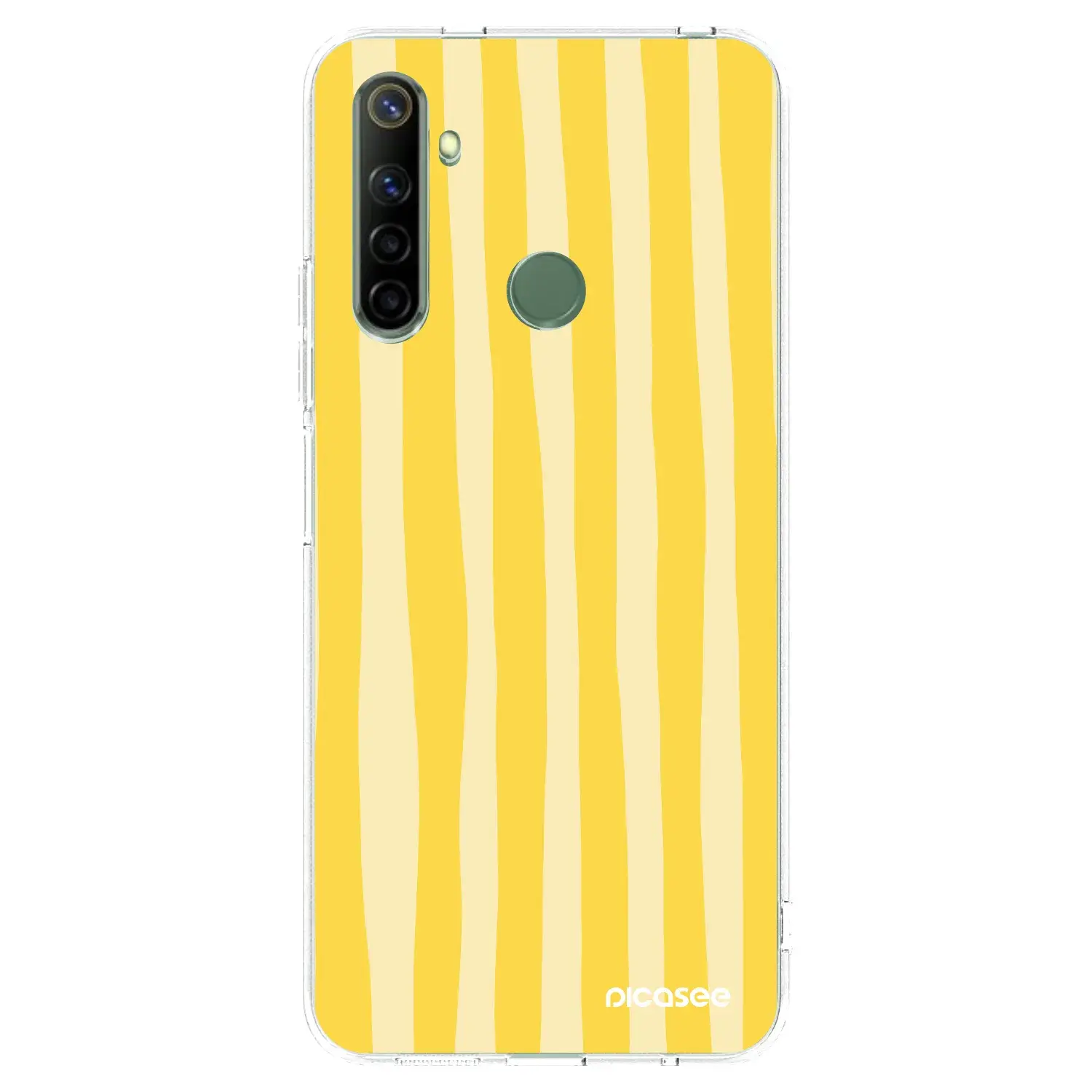 Silikonový průhledný obal pro Realme 6i - Lines lemon