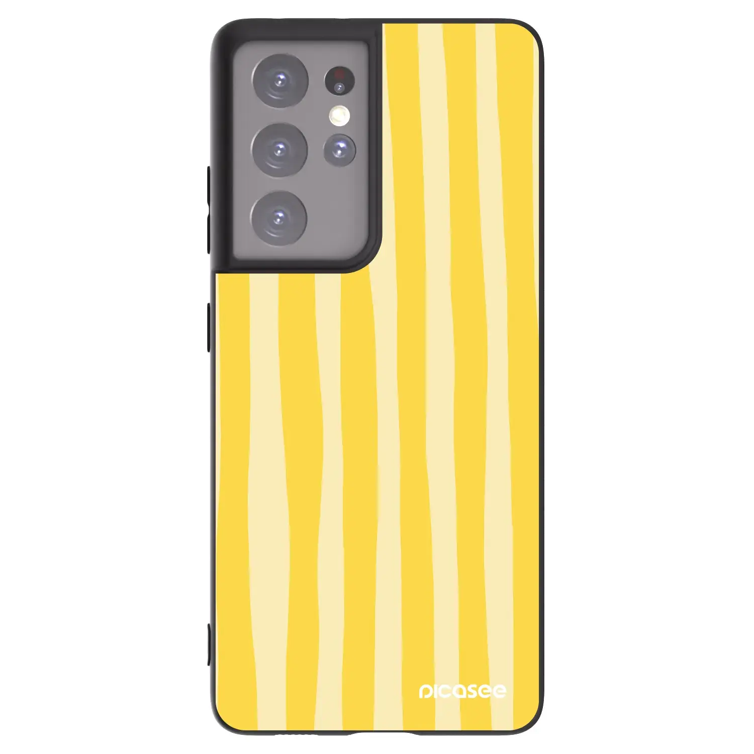 Silikonový černý obal pro Samsung Galaxy S21 Ultra 5G G998B - Lines lemon