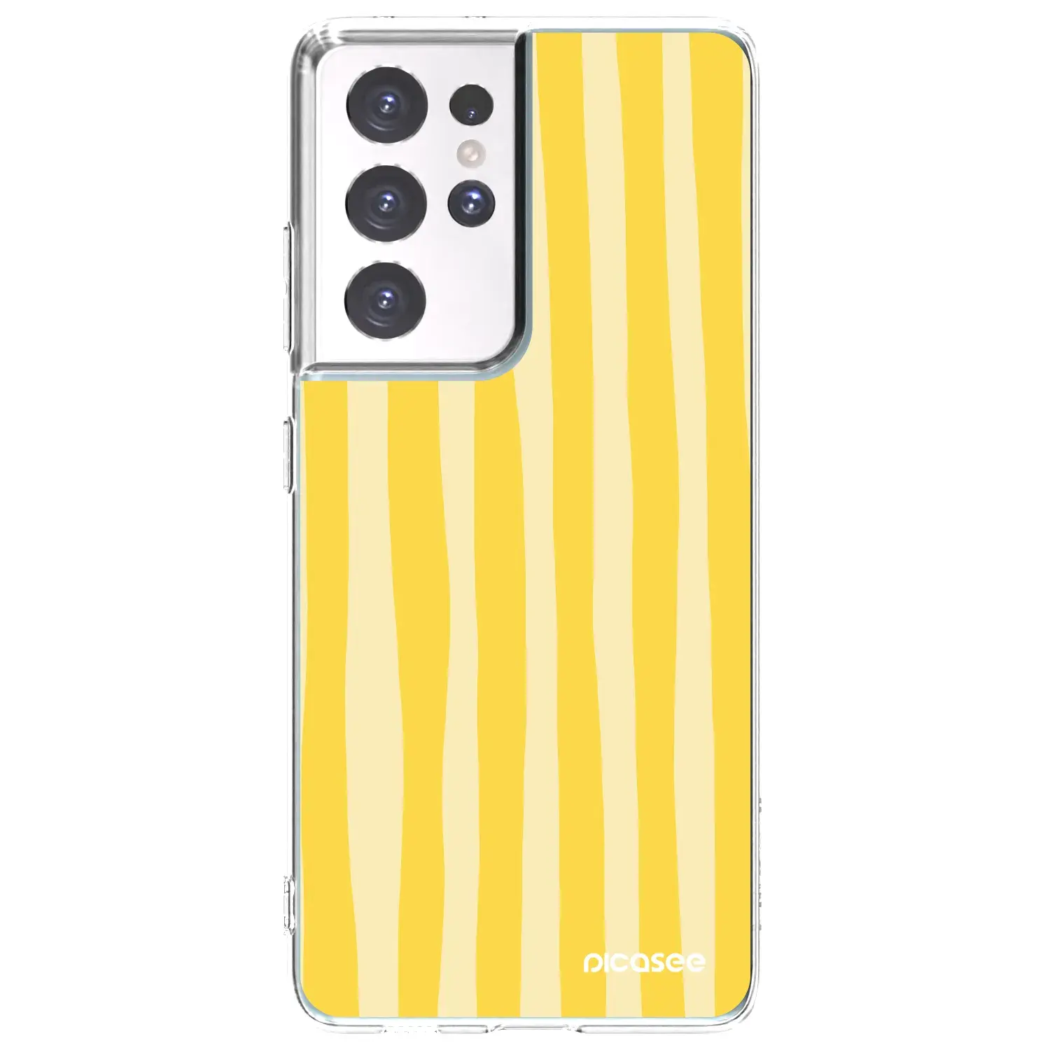 Silikonový průhledný obal pro Samsung Galaxy S21 Ultra 5G G998B - Lines lemon