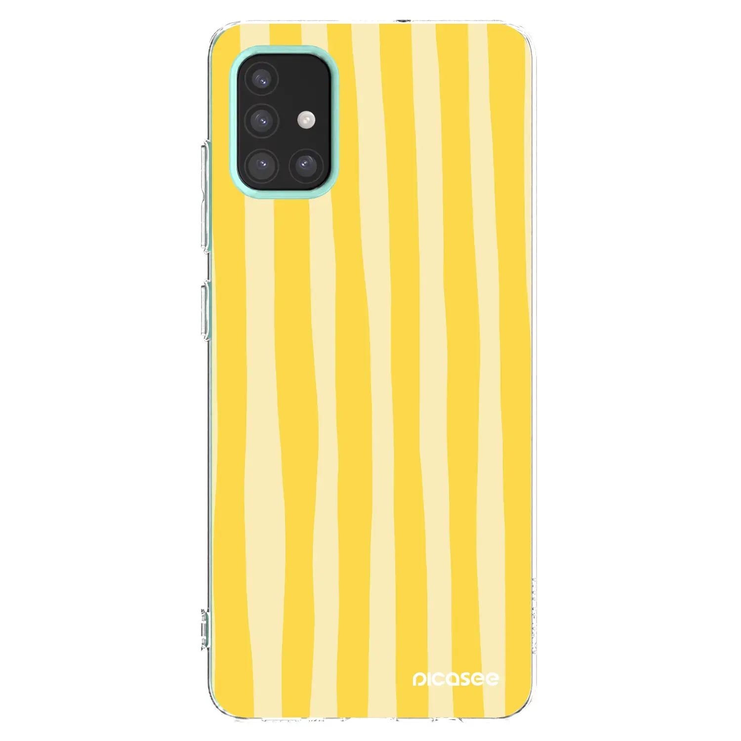 Silikonový průhledný obal pro Samsung Galaxy M31s - Lines lemon