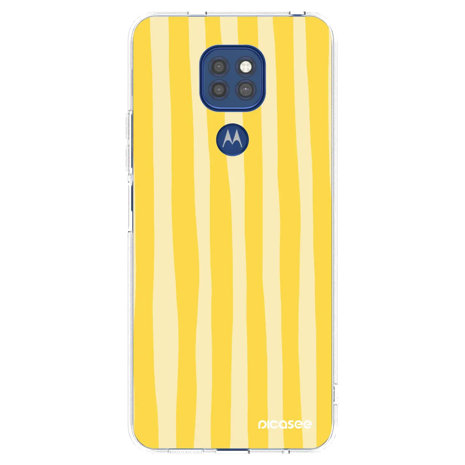 Silikonový průhledný obal pro Motorola Moto G9 Play - Lines lemon